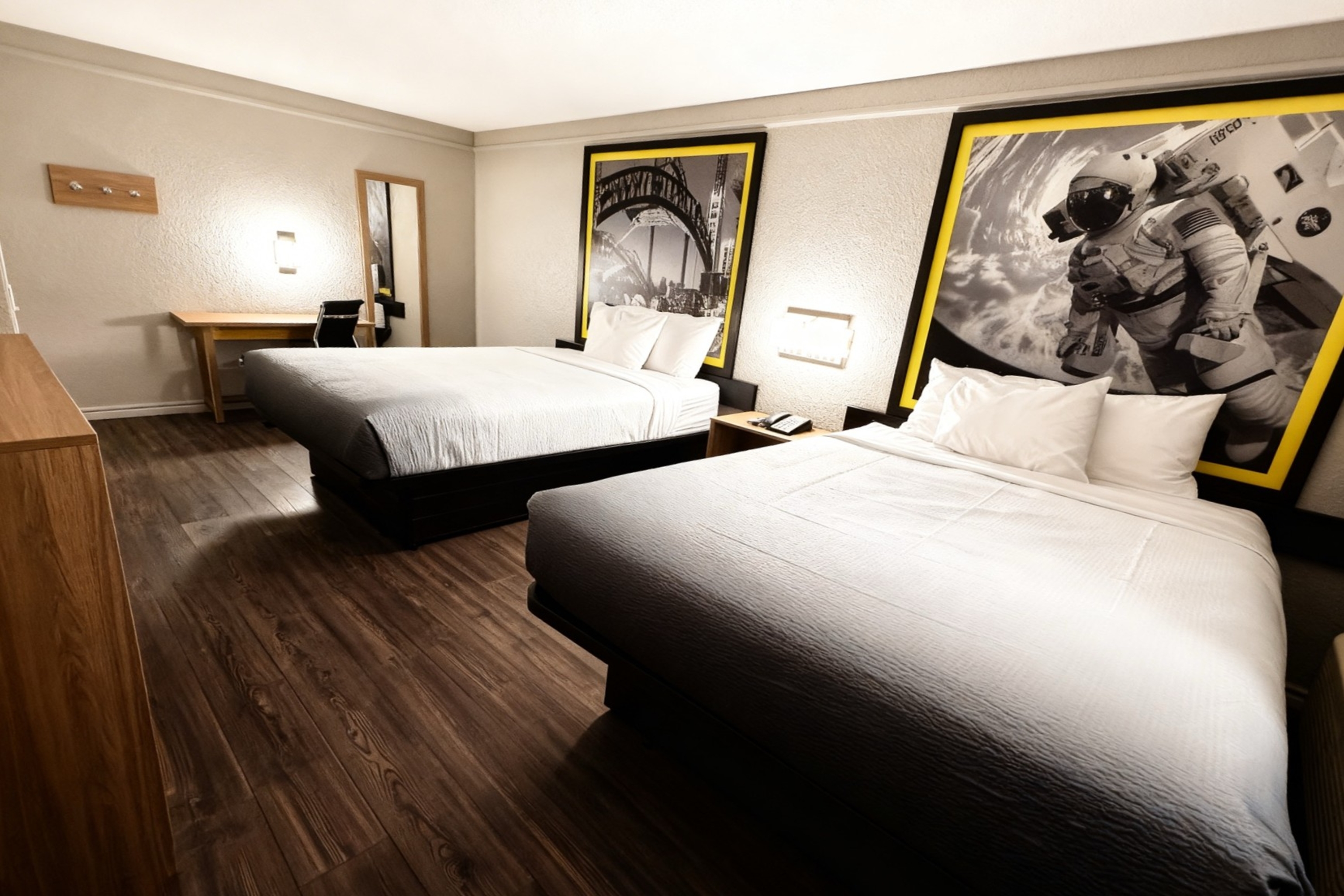 Guest room at the Super 8 by Wyndham Nacogdoches Near University in Nacogdoches, Texas