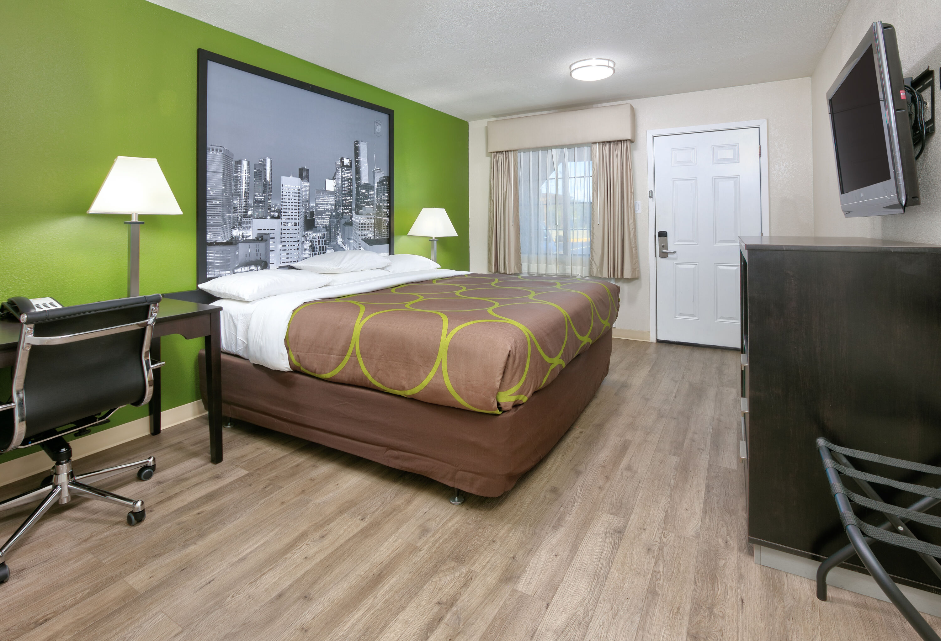 Guest room at the Super 8 by Wyndham Palestine TX in Palestine, Texas