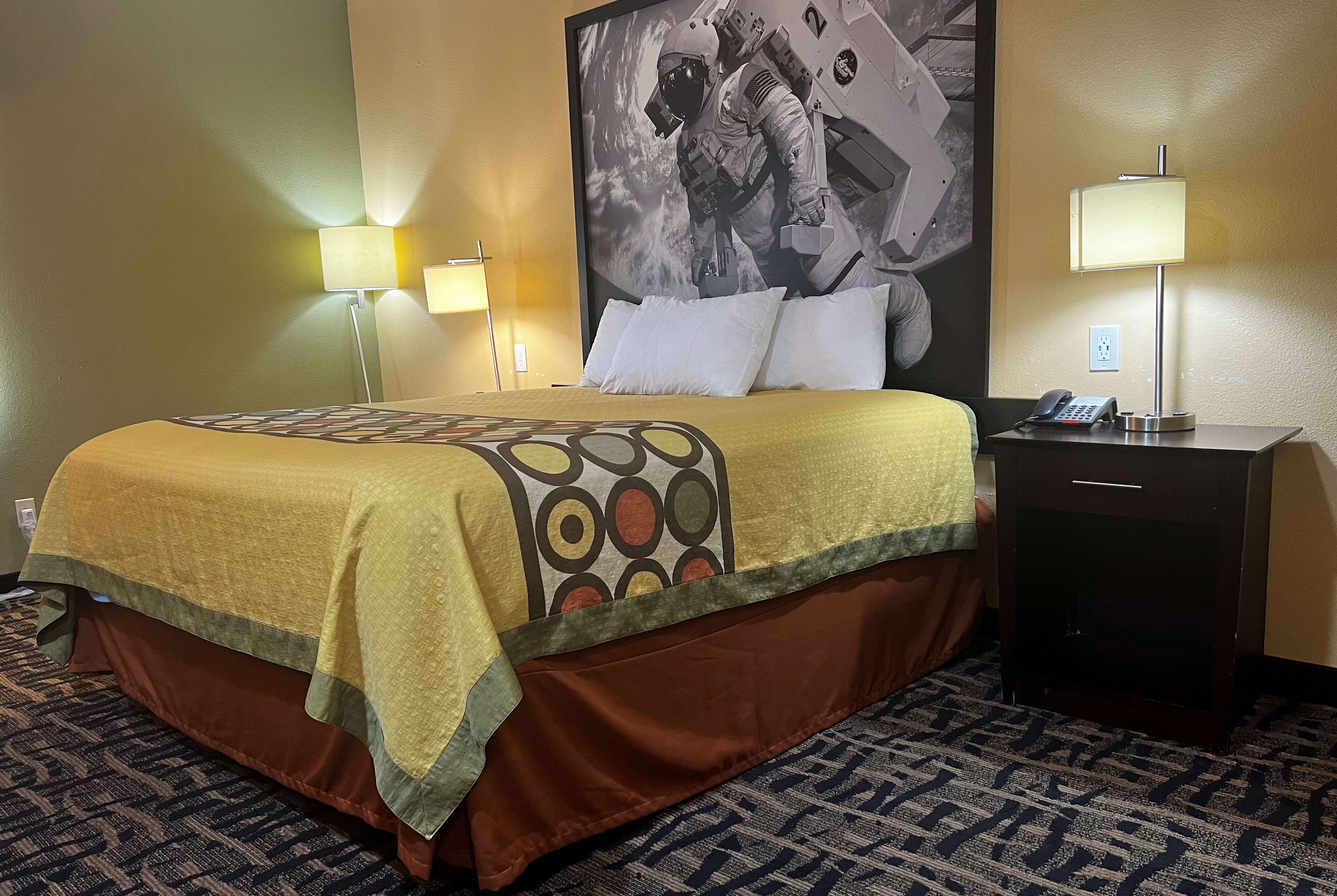 Guest room at the Super 8 by Wyndham Pasadena in Pasadena, Texas