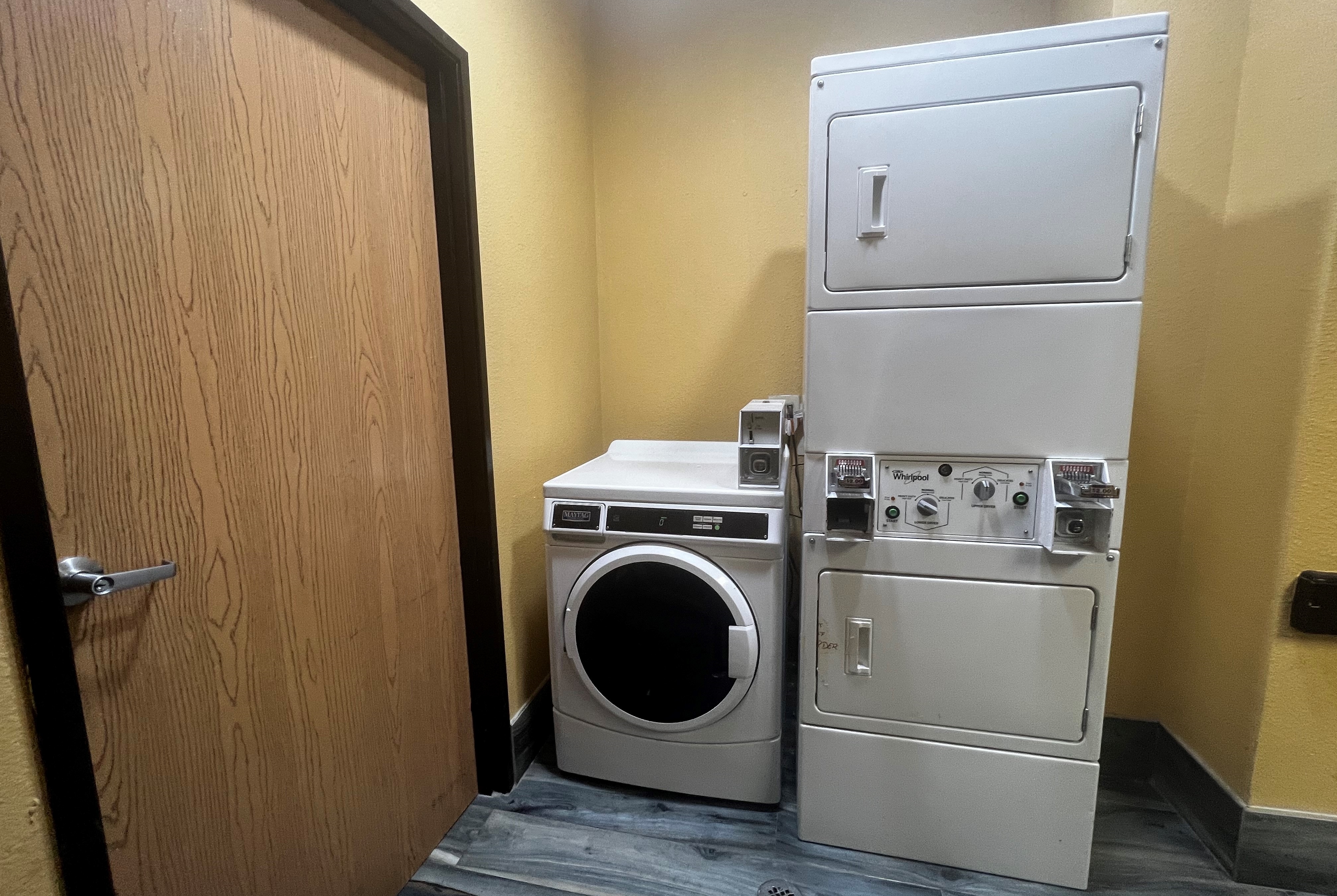 Laundry facilities at Super 8 by Wyndham Pasadena in Pasadena, Texas