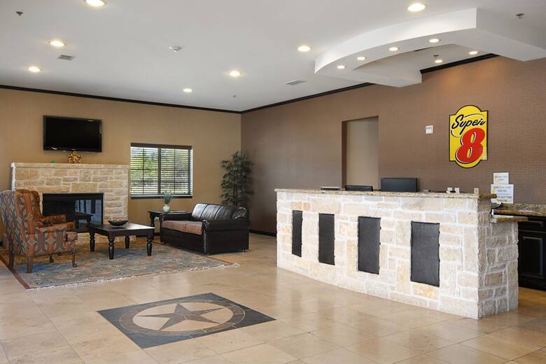Super 8 Stephenville hotel lobby in Stephenville, Texas