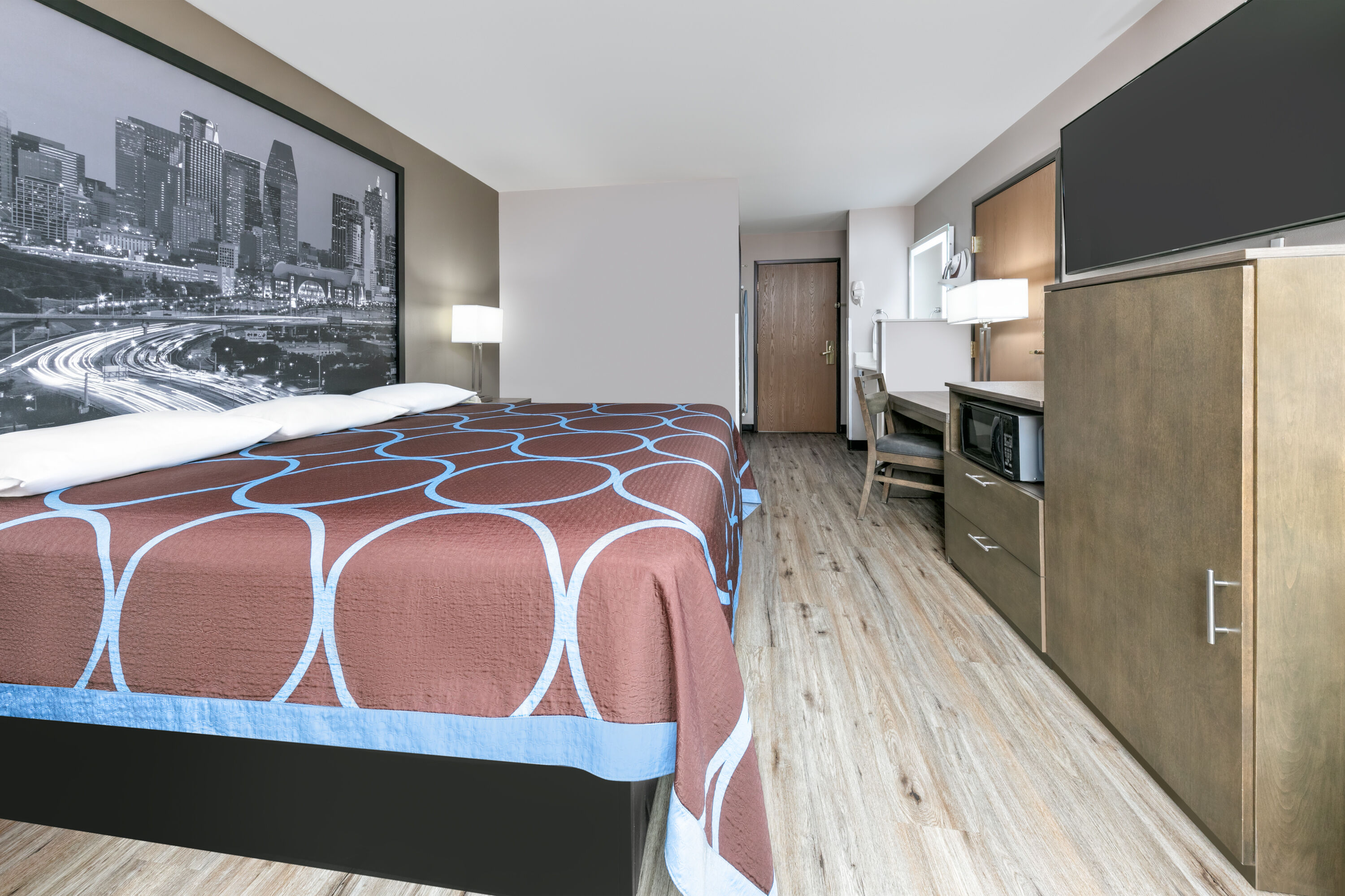 Guest room at the Super 8 by Wyndham Waxahachie TX in Waxahachie, Texas