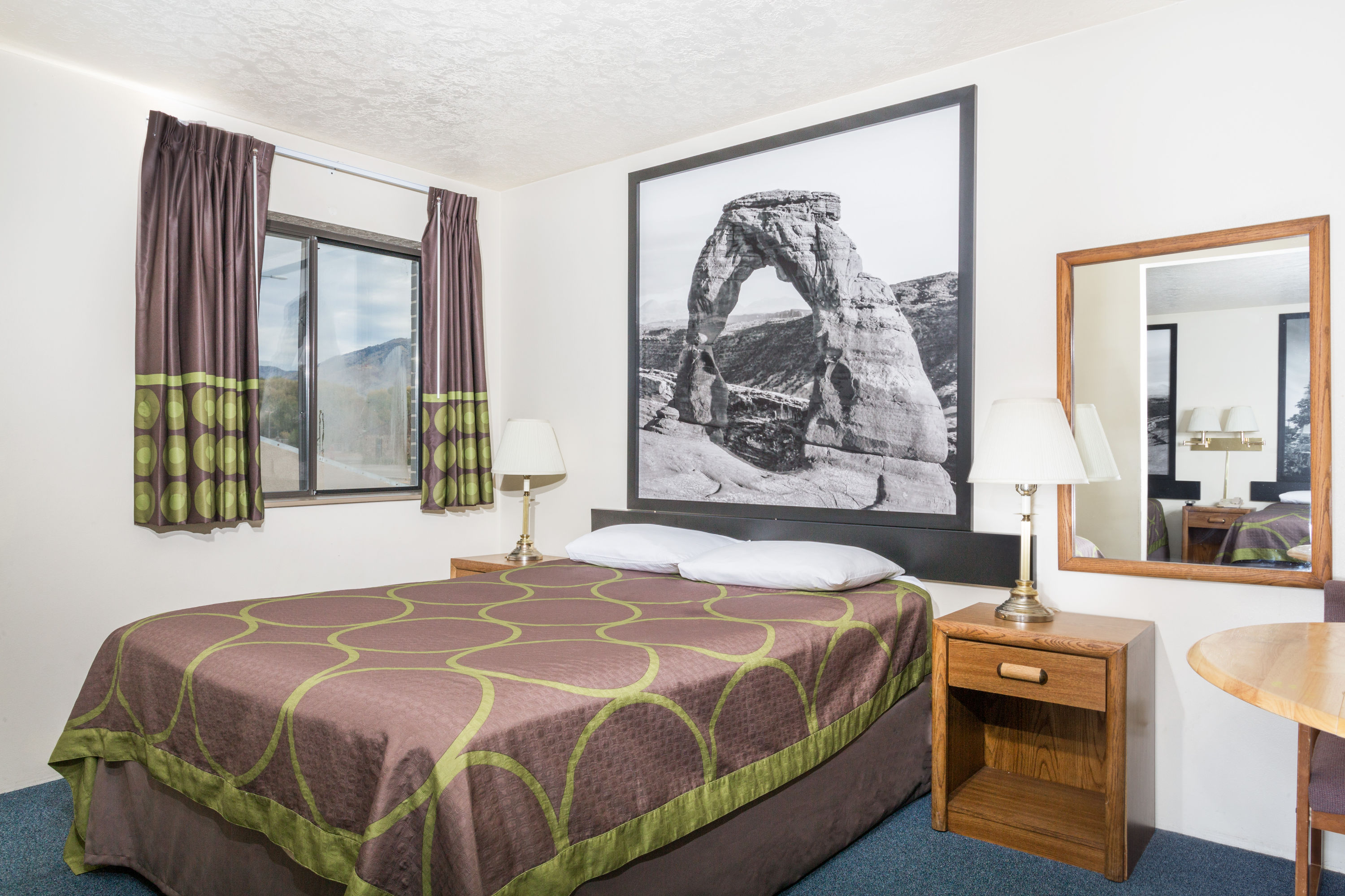 Guest room at the Super 8 by Wyndham Logan in Logan, Utah
