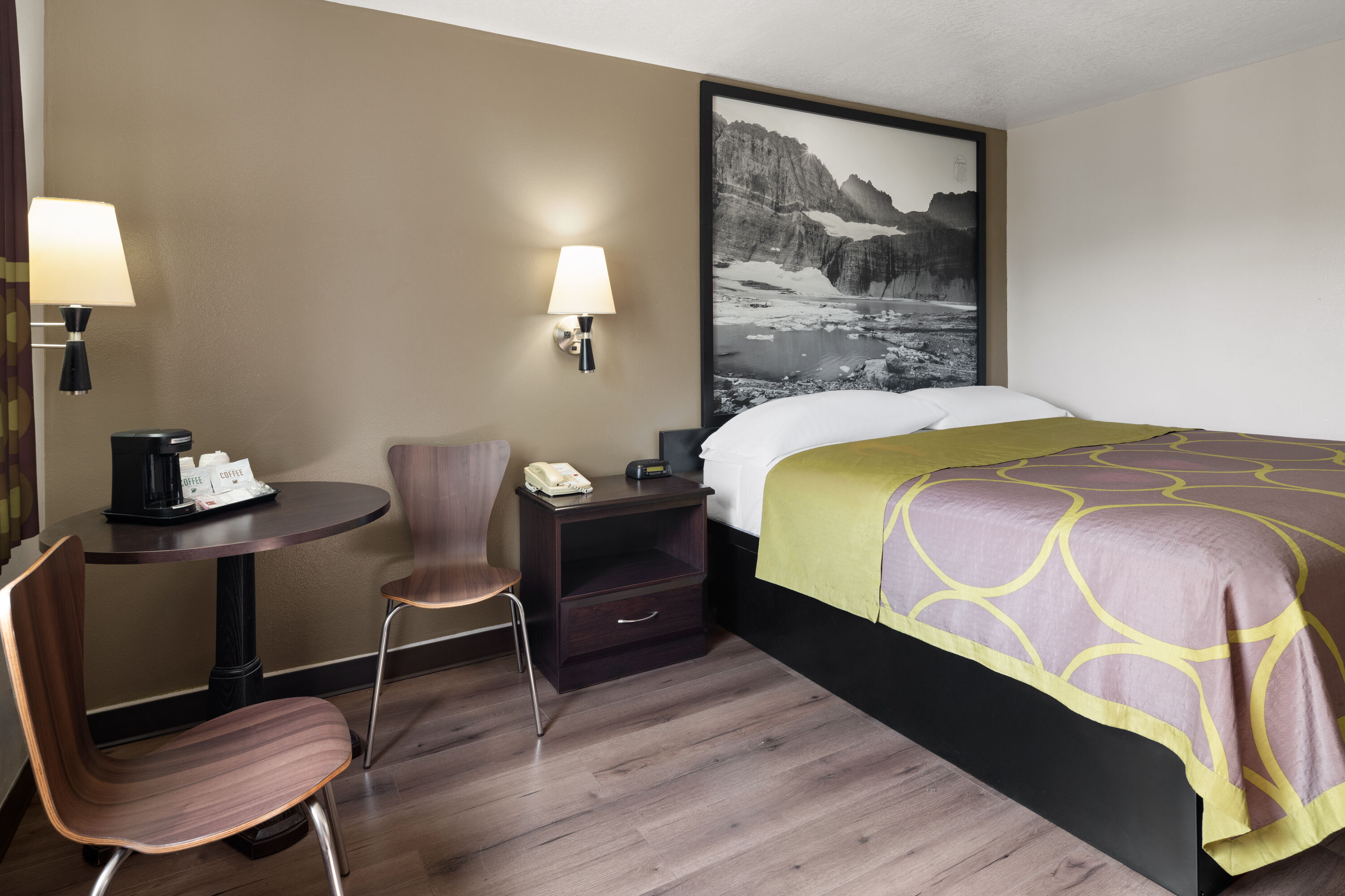 Guest room at the Super 8 by Wyndham Ogden in Ogden, Utah