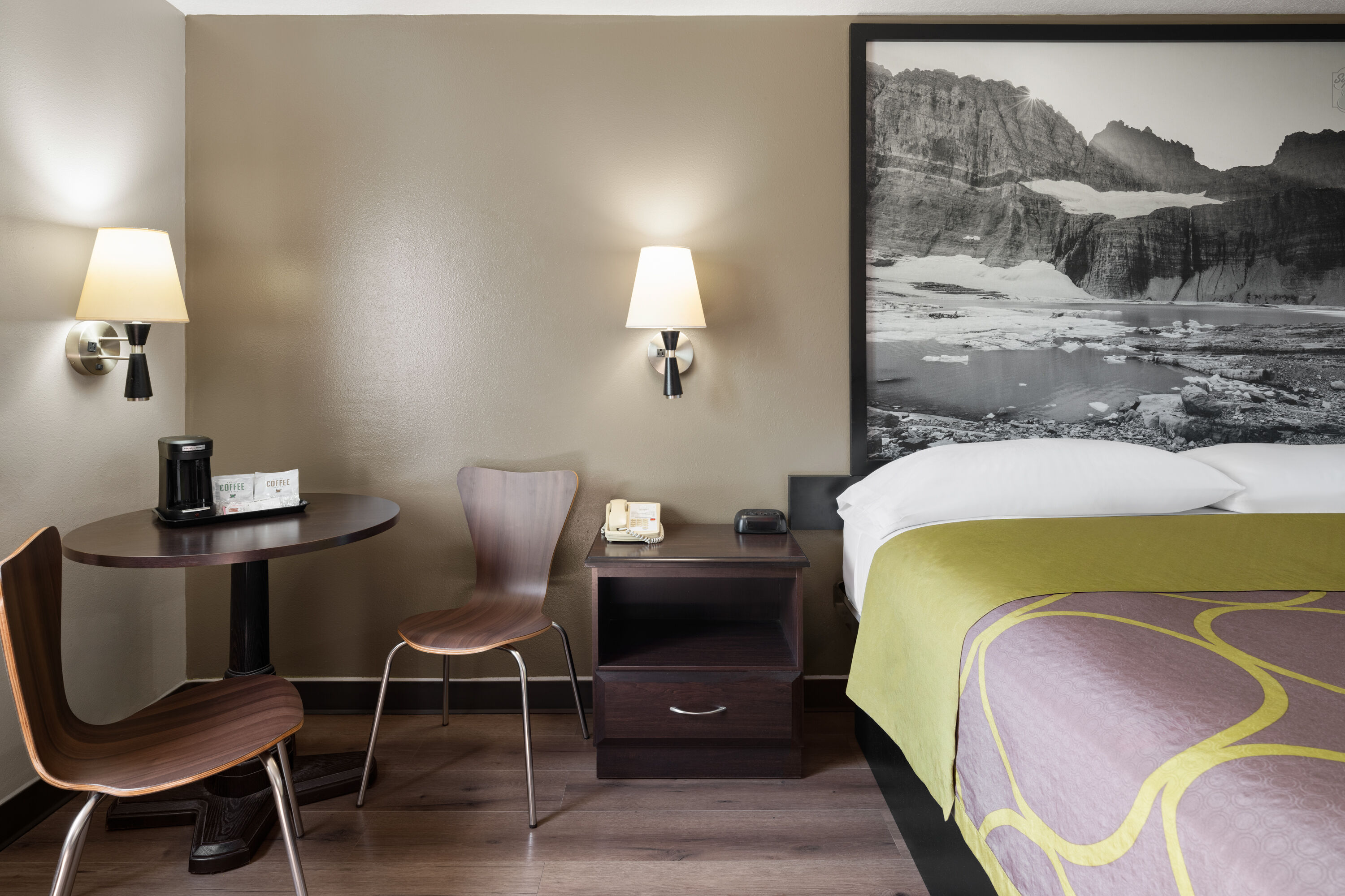 Guest room at the Super 8 by Wyndham Ogden in Ogden, Utah