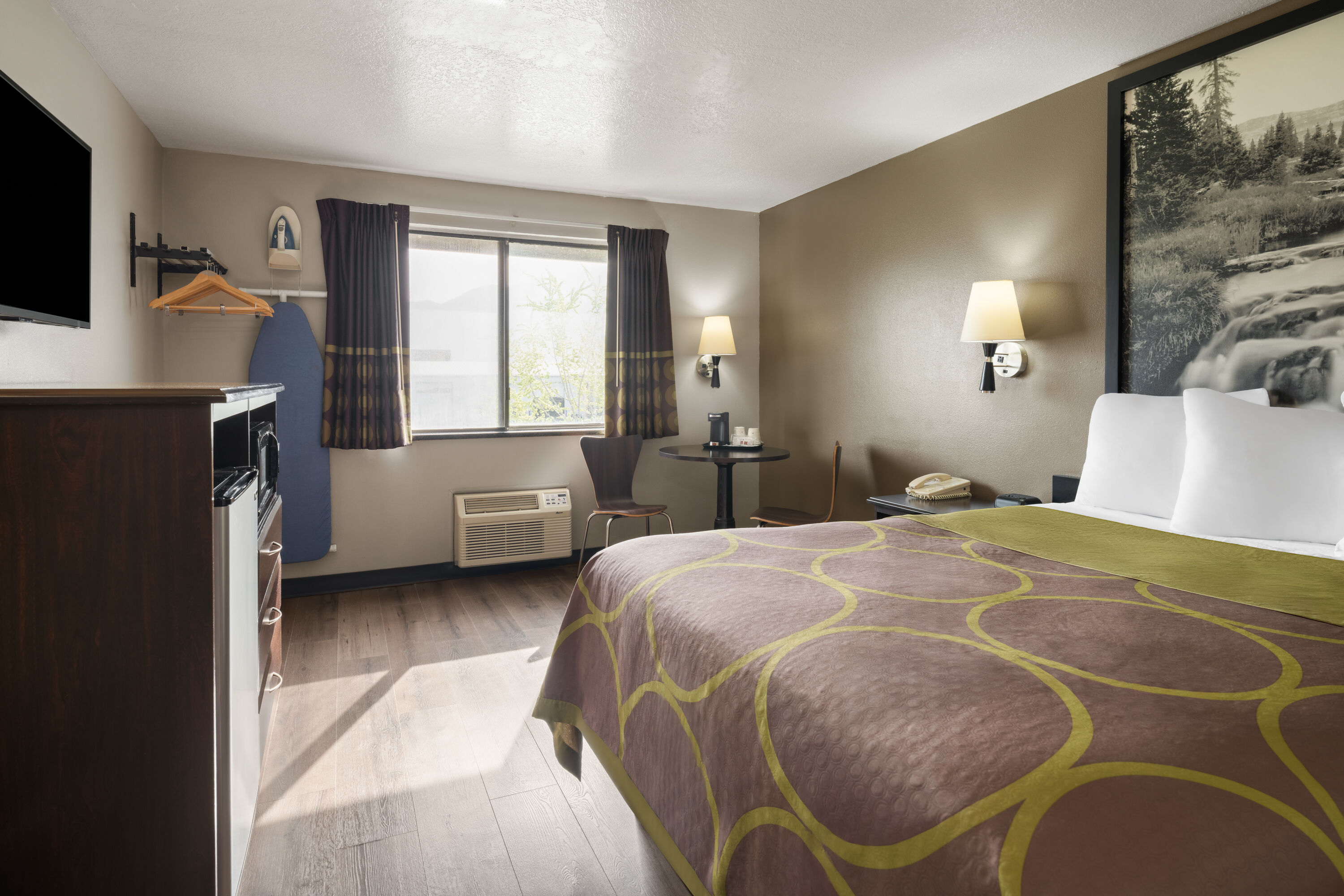 Guest room at the Super 8 by Wyndham Ogden in Ogden, Utah