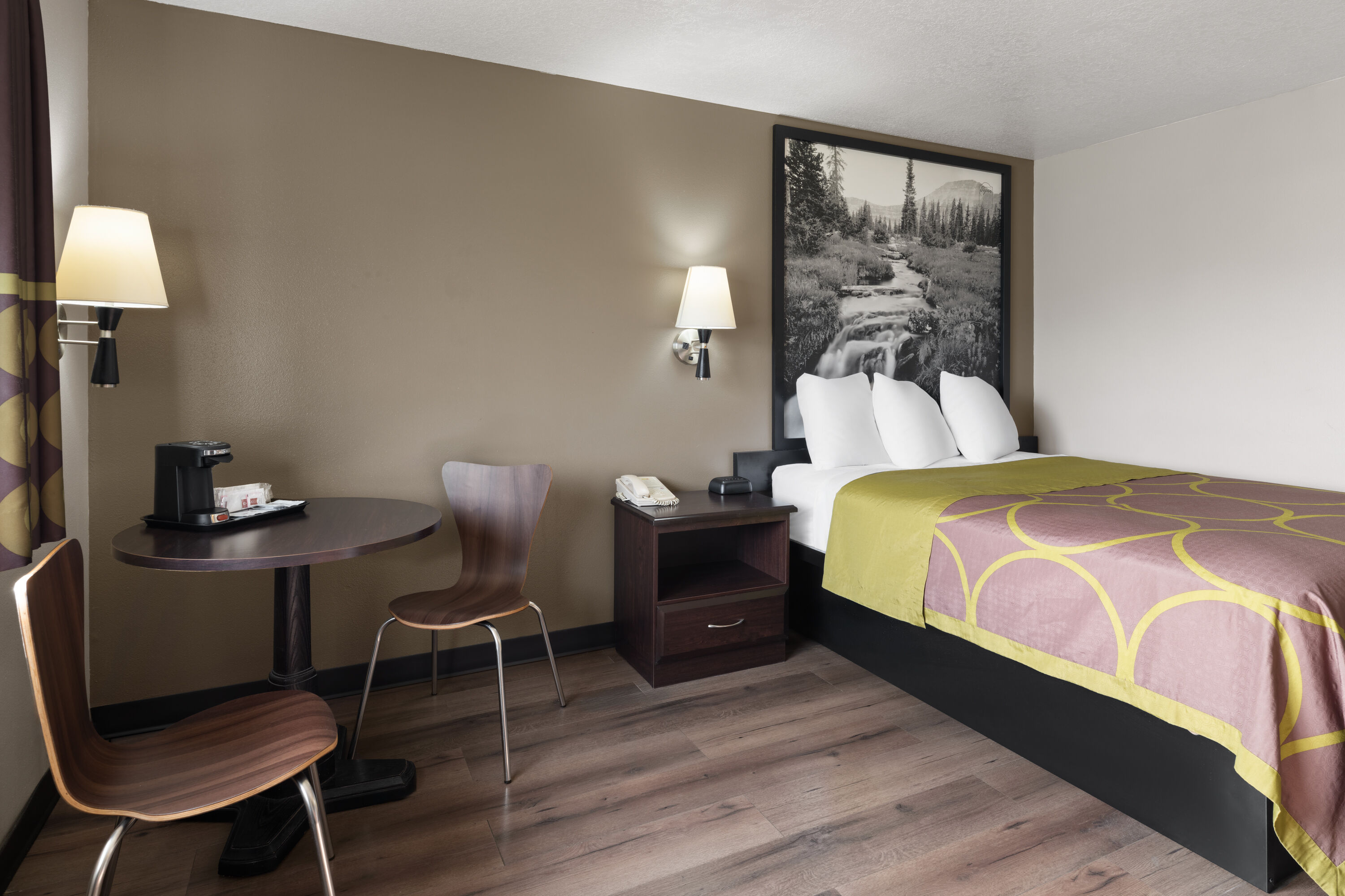 Guest room at the Super 8 by Wyndham Ogden in Ogden, Utah