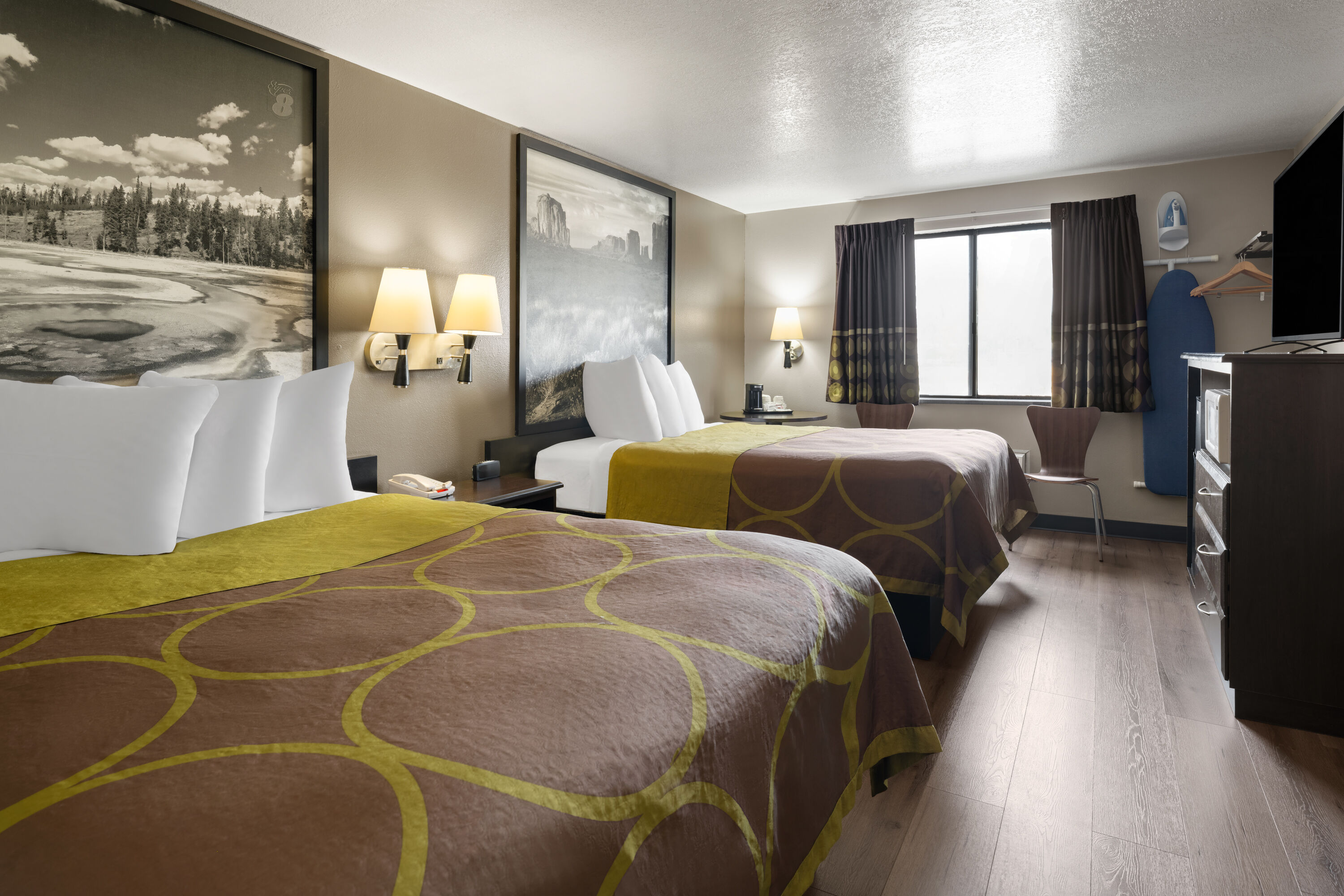 Guest room at the Super 8 by Wyndham Ogden in Ogden, Utah