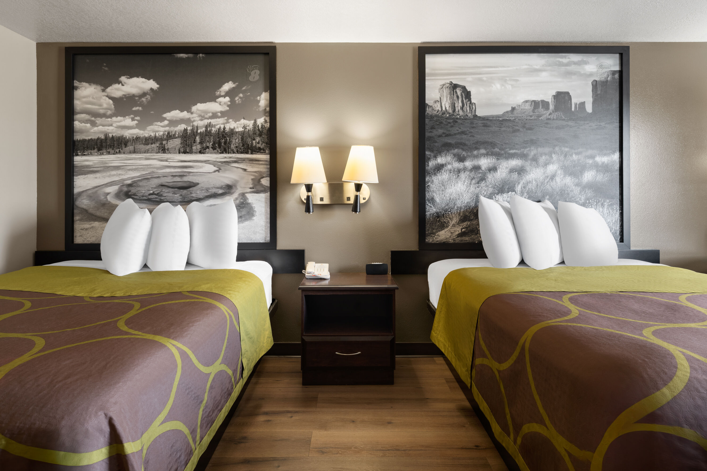 Guest room at the Super 8 by Wyndham Ogden in Ogden, Utah