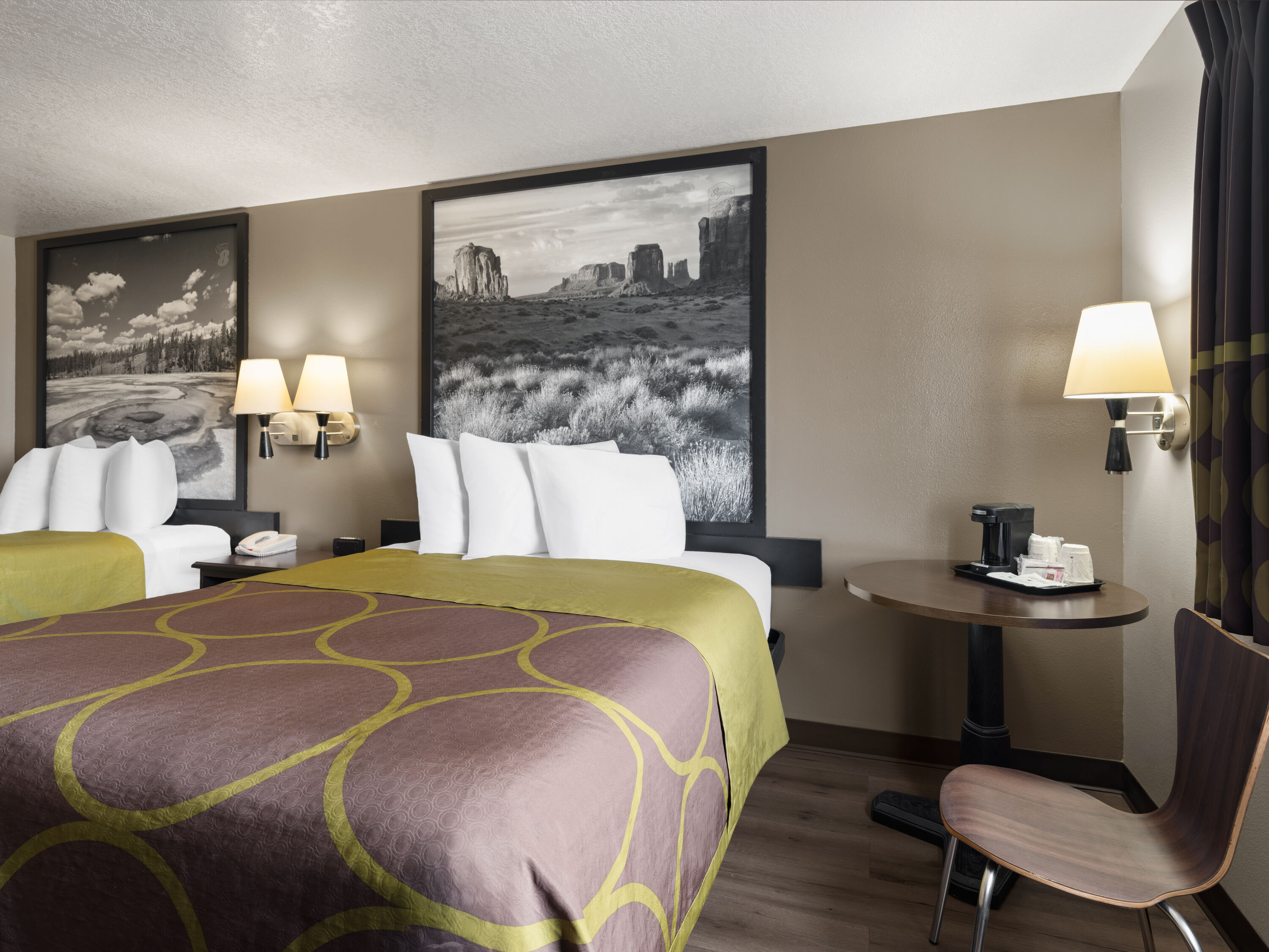 Guest room at the Super 8 by Wyndham Ogden in Ogden, Utah