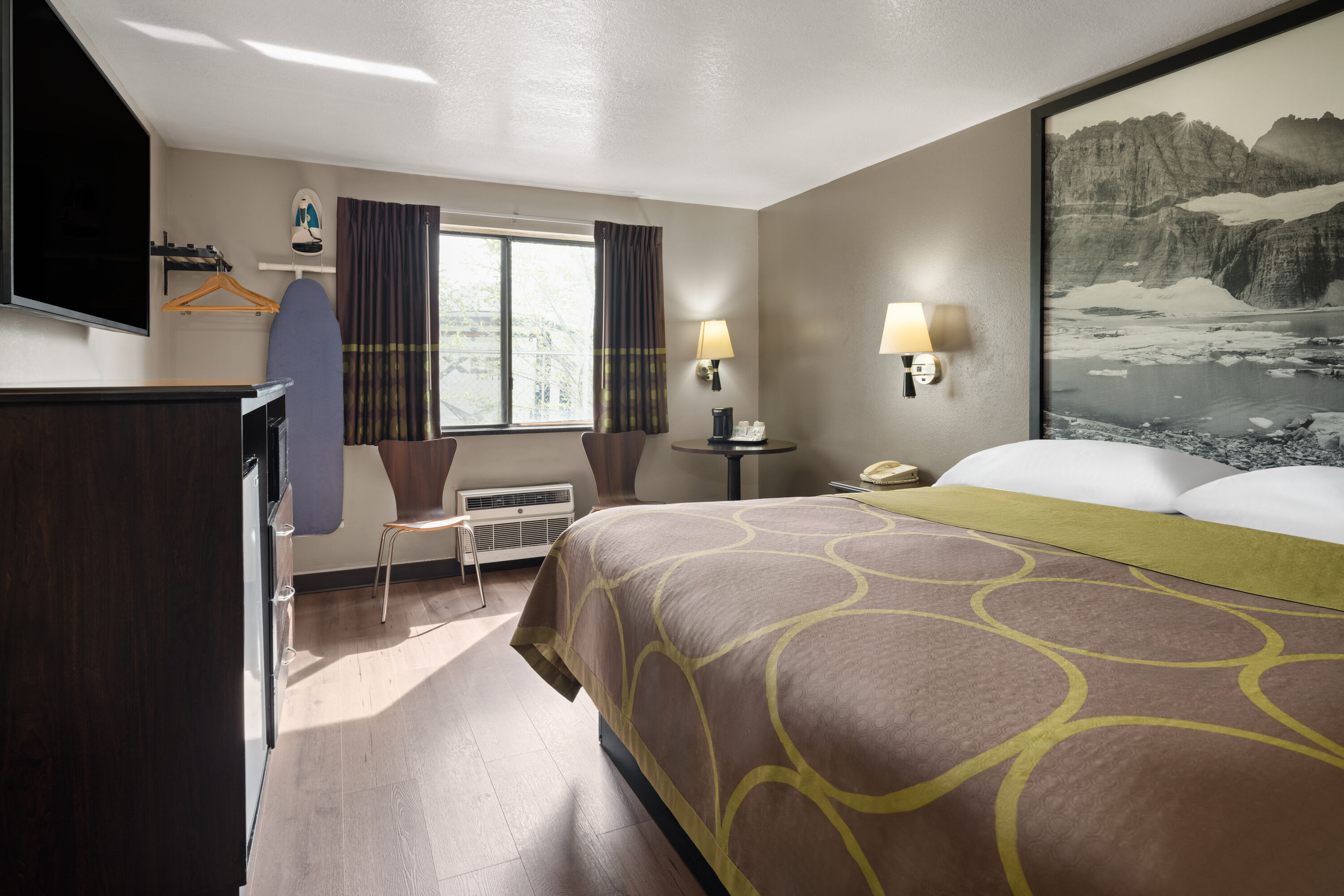 Guest room at the Super 8 by Wyndham Ogden in Ogden, Utah