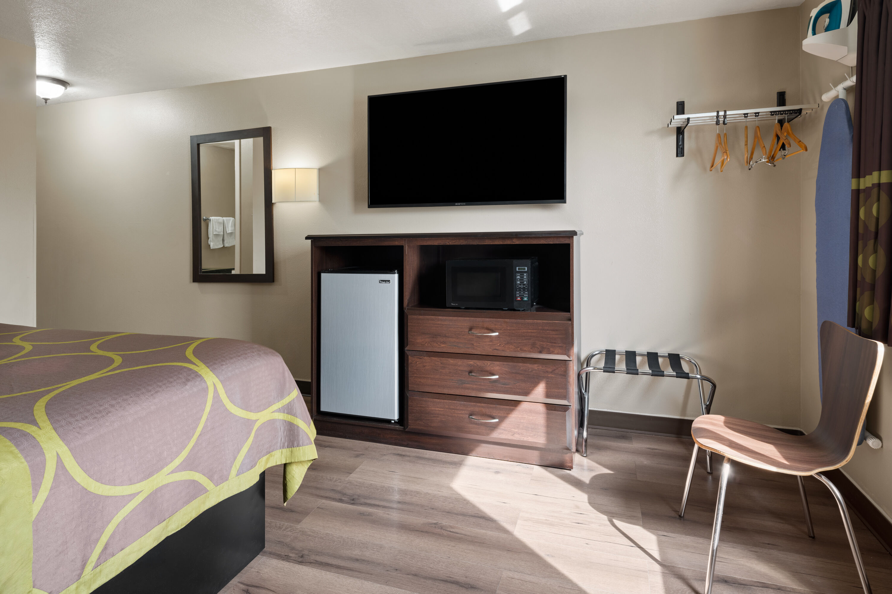 Guest room at the Super 8 by Wyndham Ogden in Ogden, Utah