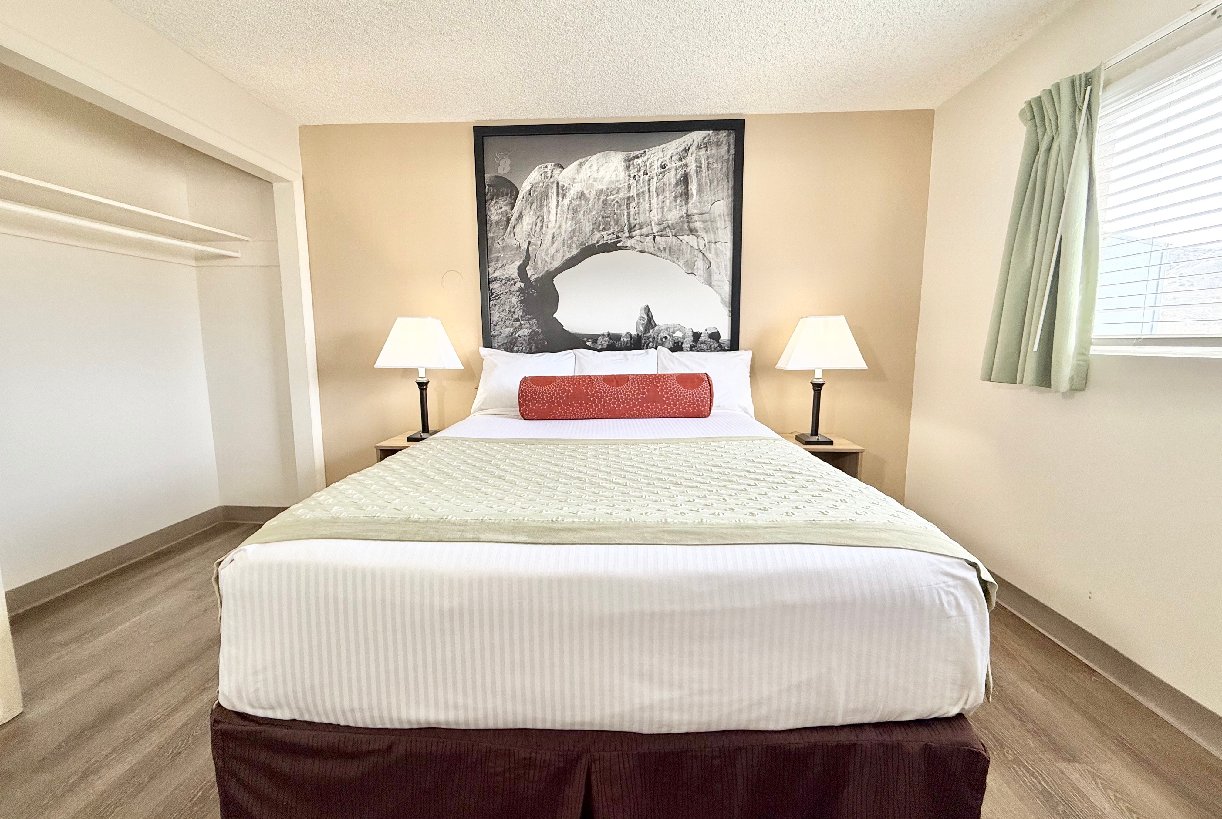 Guest room at the Super 8 by Wyndham Salina/Scenic Hills Area in Salina, Utah