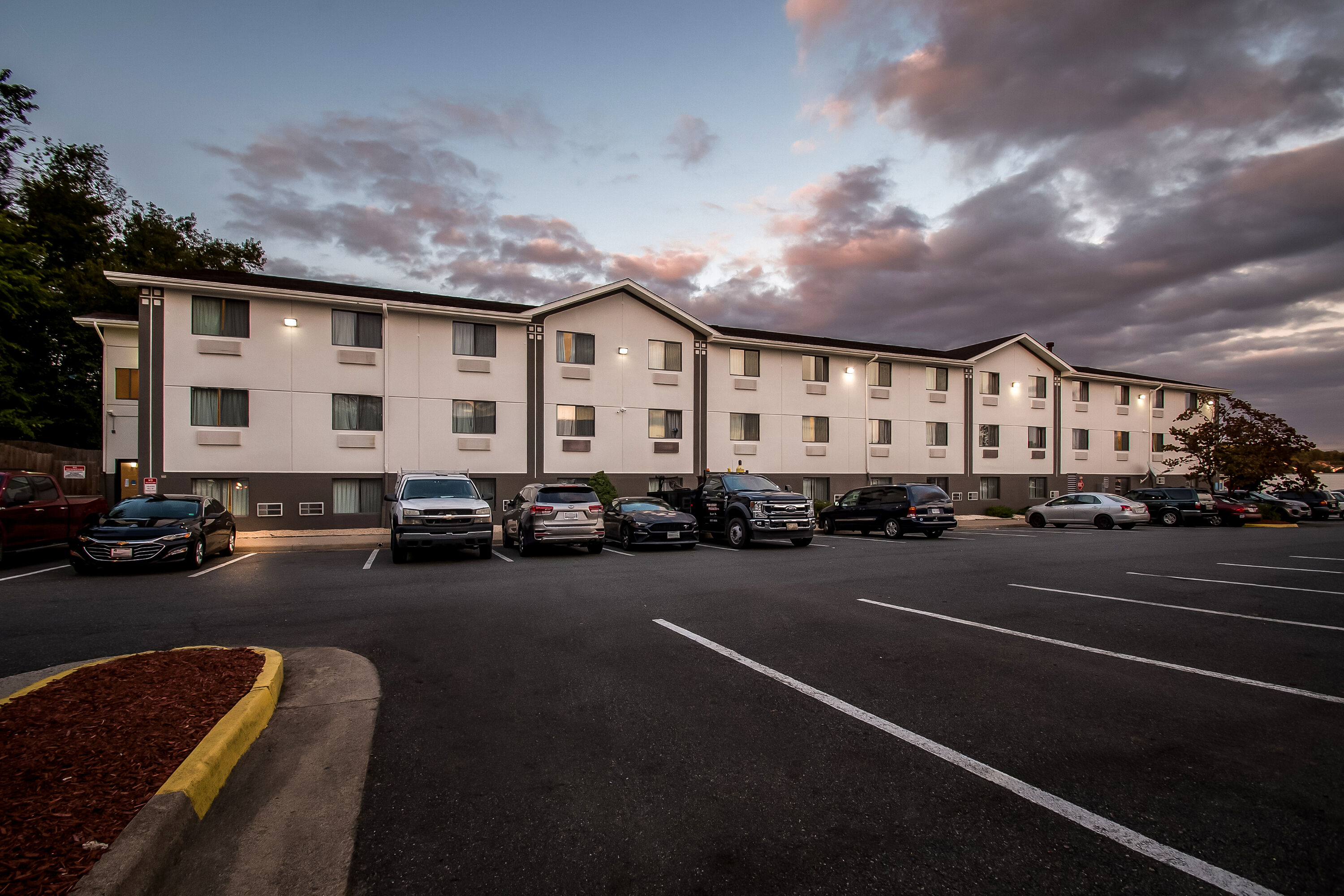 Exterior Night Image of Super 8 by Wyndham Dumfries/Quantico hotel in Dumfries, Virginia