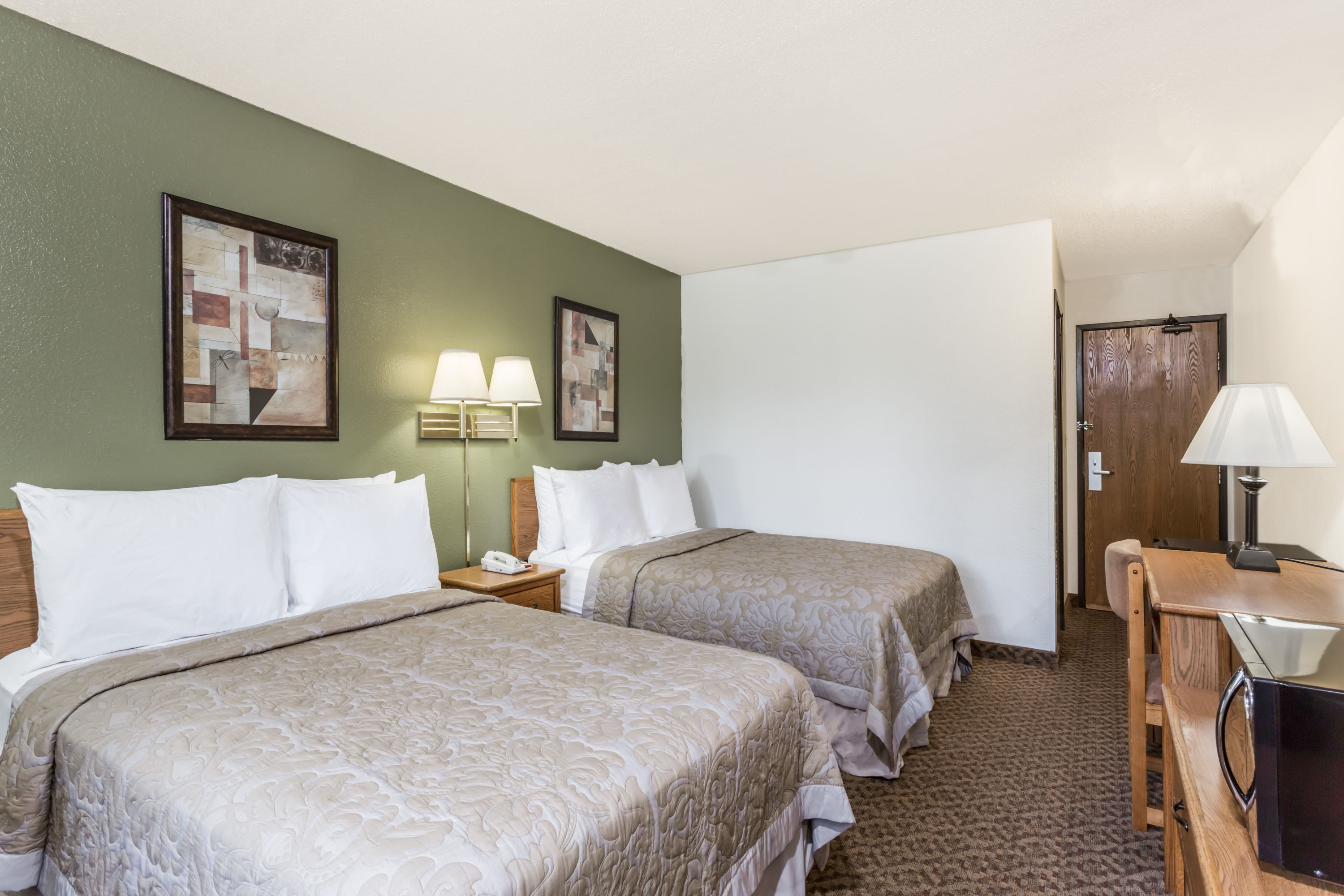 Guest room at the Super 8 by Wyndham Hampton in Hampton, Virginia