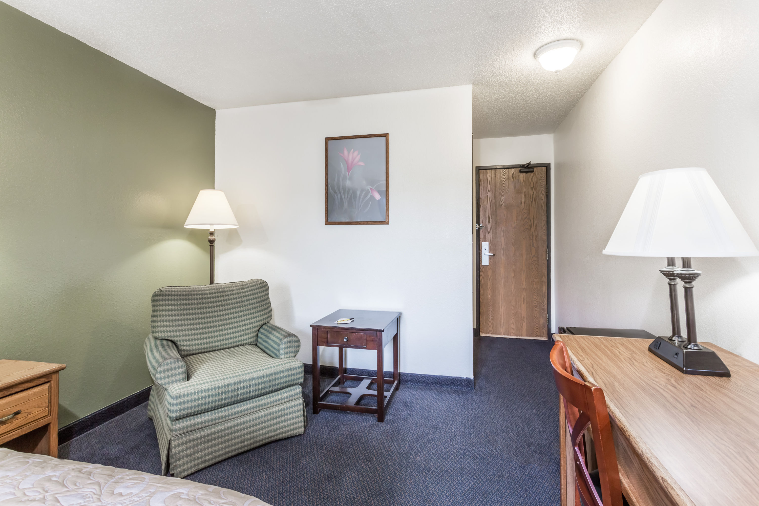 Guest room at the Super 8 by Wyndham Hampton in Hampton, Virginia