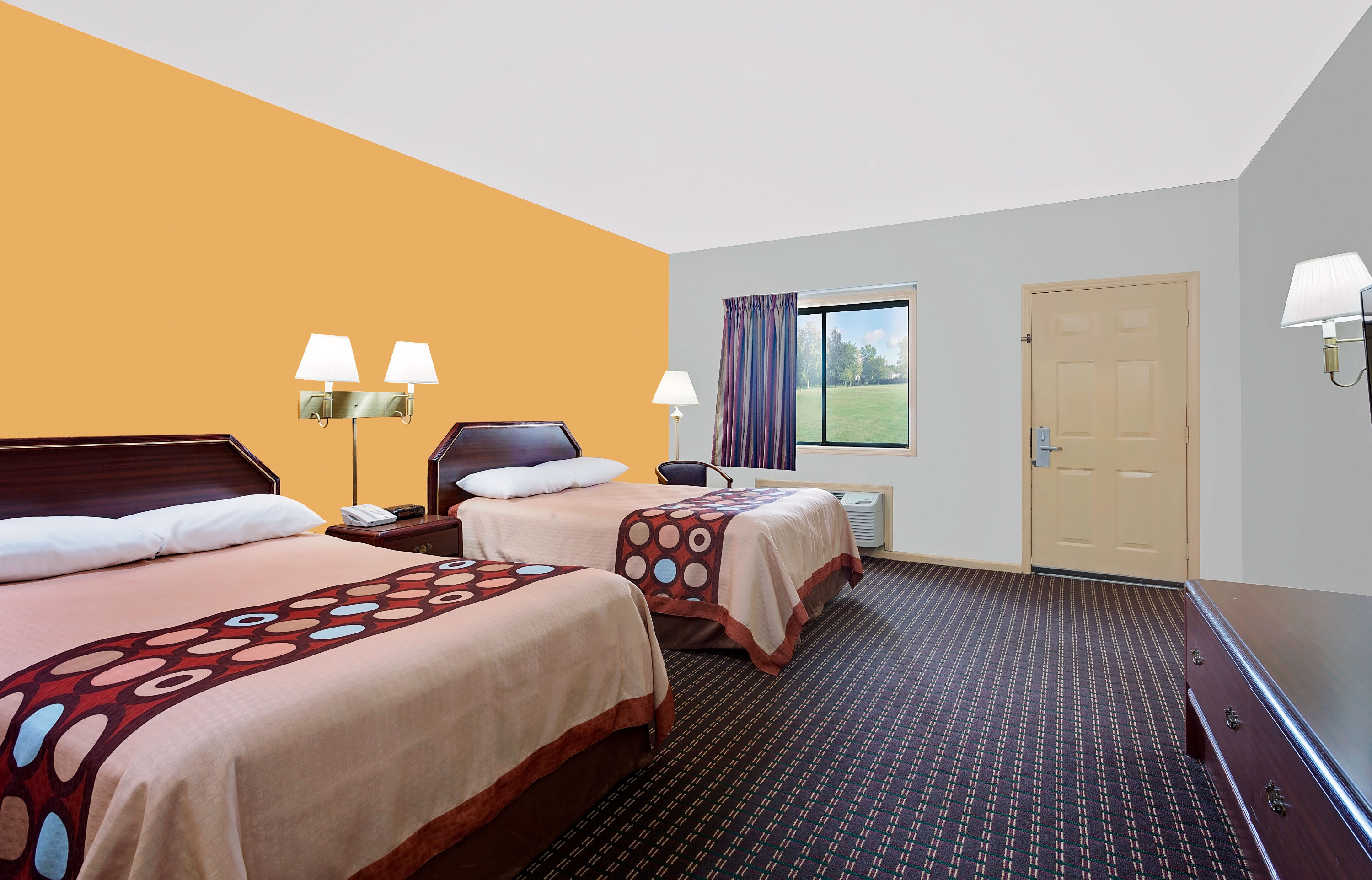 Guest room at the Super 8 by Wyndham Hillsville in Hillsville, Virginia