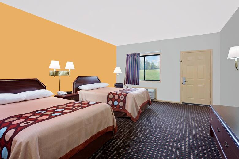 Guest room at the Super 8 Hillsville in Hillsville, Virginia