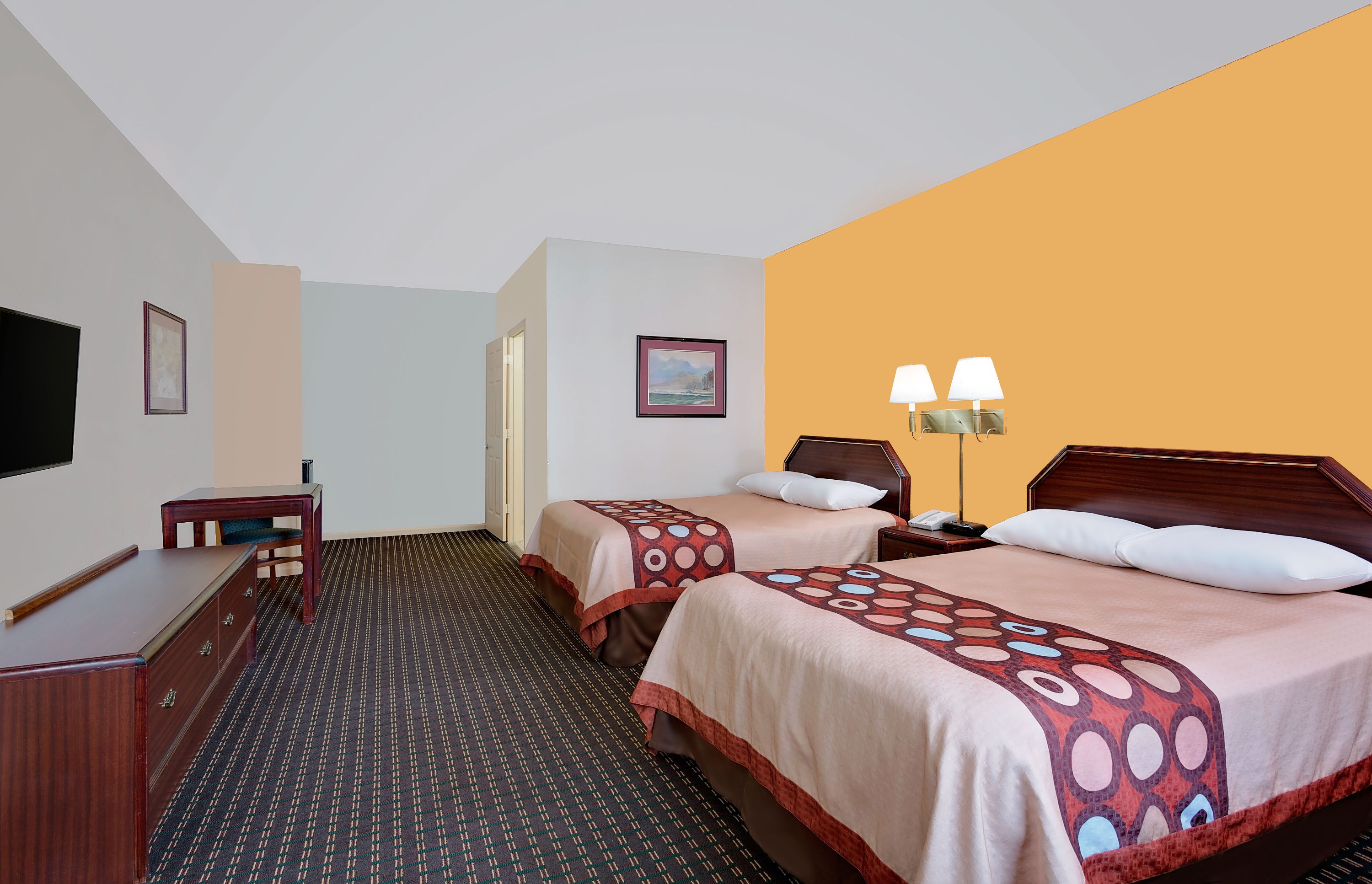 Guest room at the Super 8 by Wyndham Hillsville in Hillsville, Virginia
