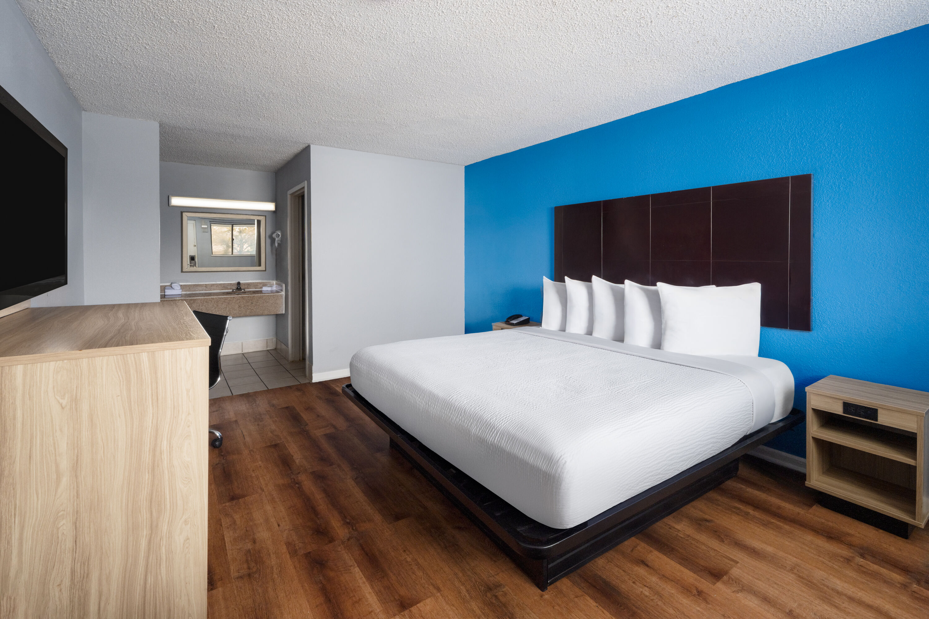 Guest room at the Super 8 by Wyndham Portsmouth - Norfolk in Portsmouth, Virginia