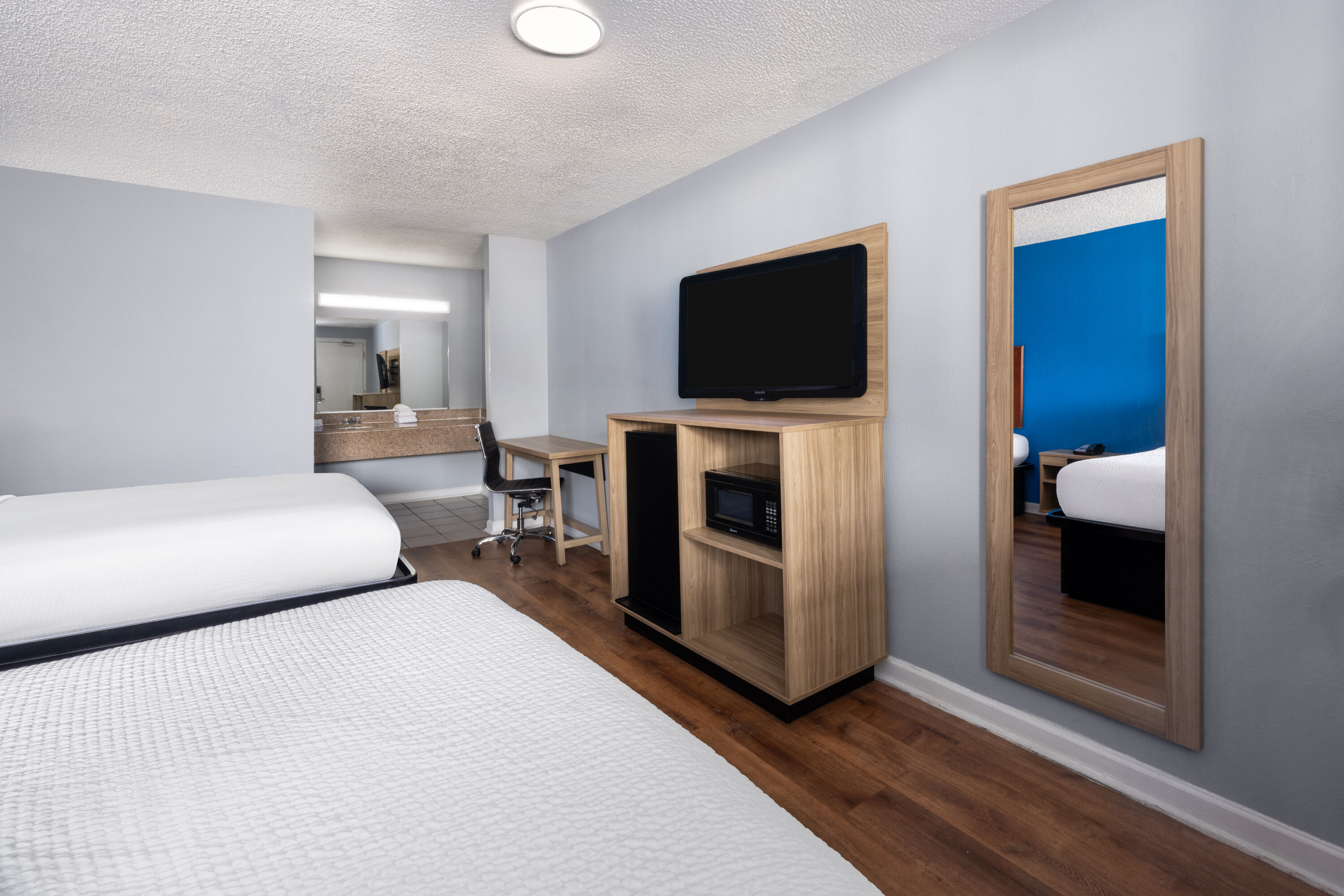 Guest room at the Super 8 by Wyndham Portsmouth - Norfolk in Portsmouth, Virginia