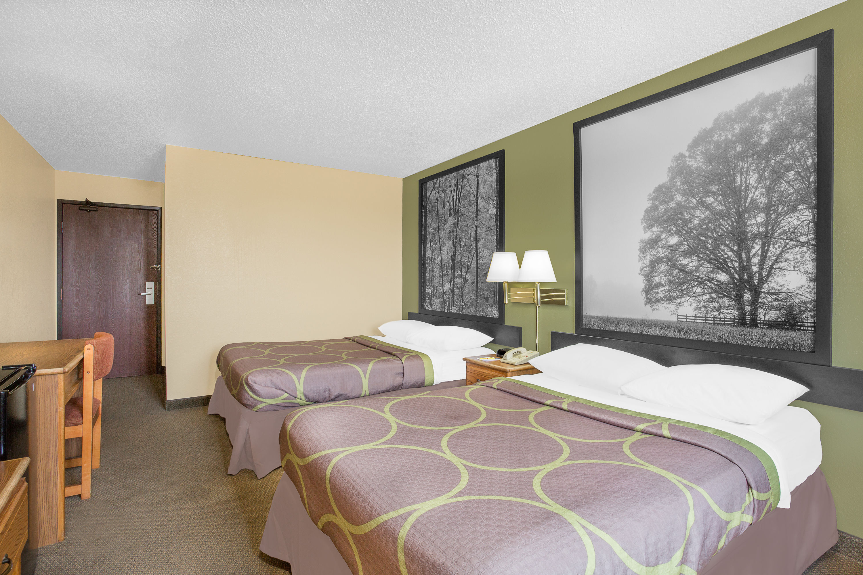 Guest room at the Super 8 by Wyndham Roanoke VA in Roanoke, Virginia