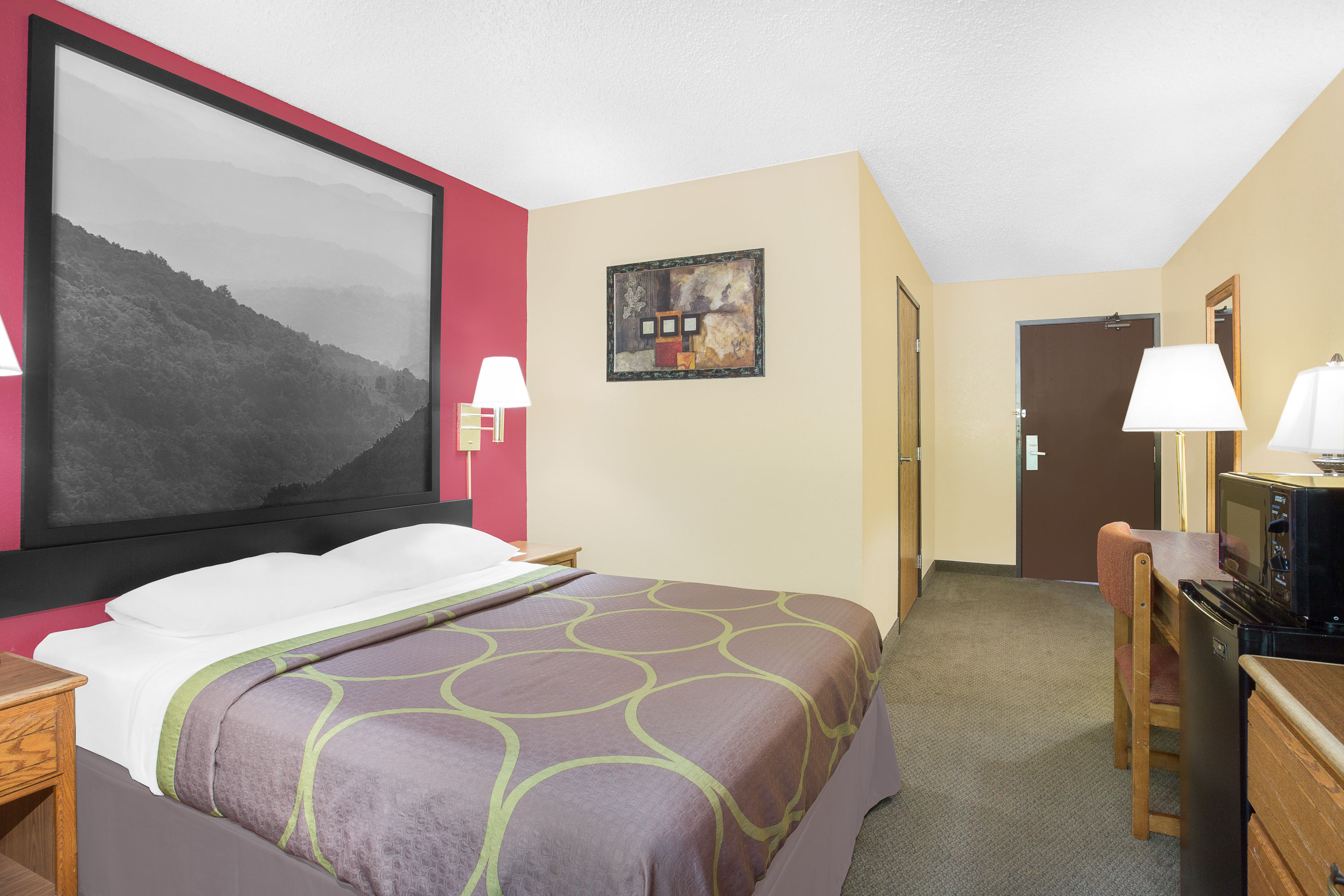 Guest room at the Super 8 by Wyndham Roanoke VA in Roanoke, Virginia