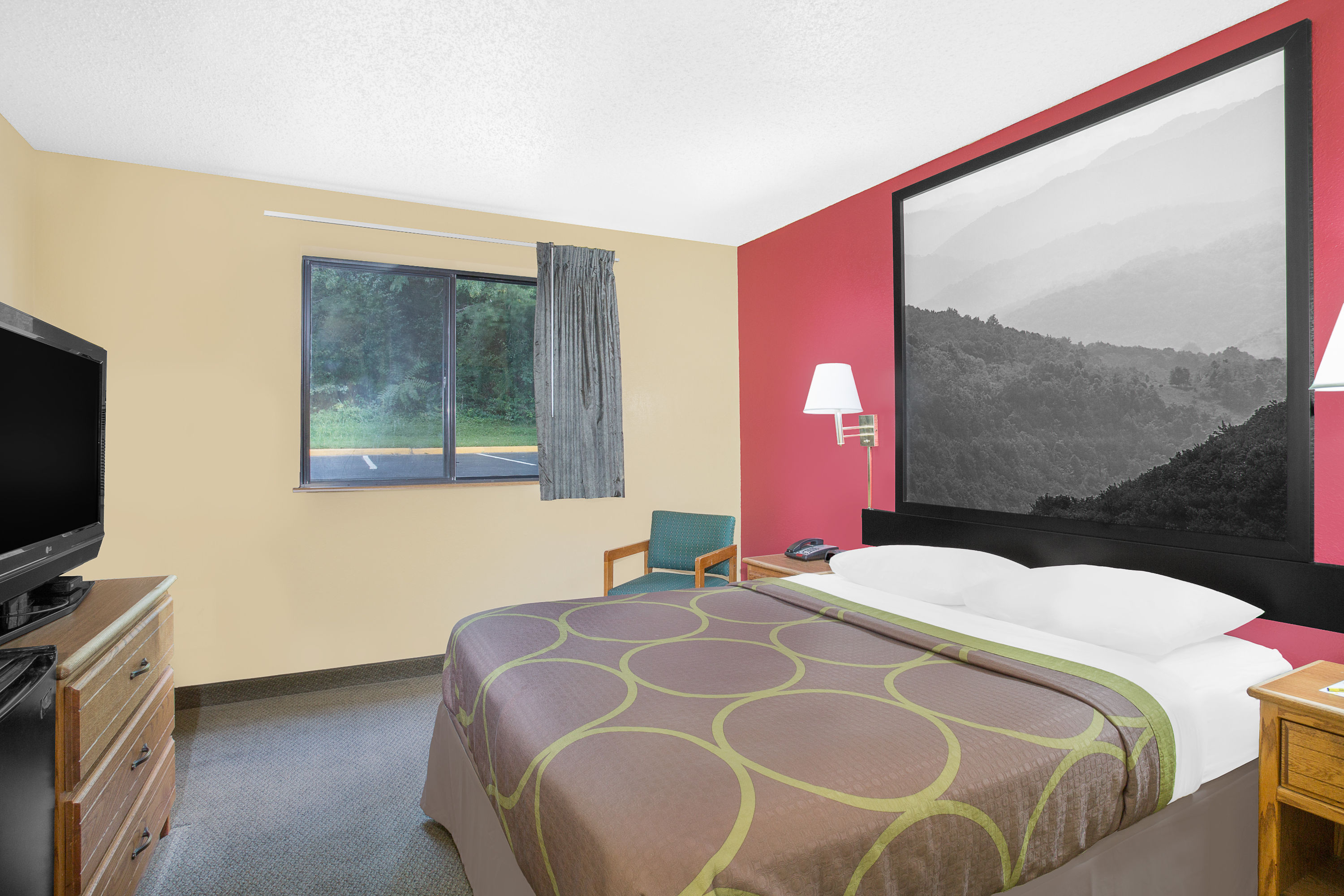 Guest room at the Super 8 by Wyndham Roanoke VA in Roanoke, Virginia