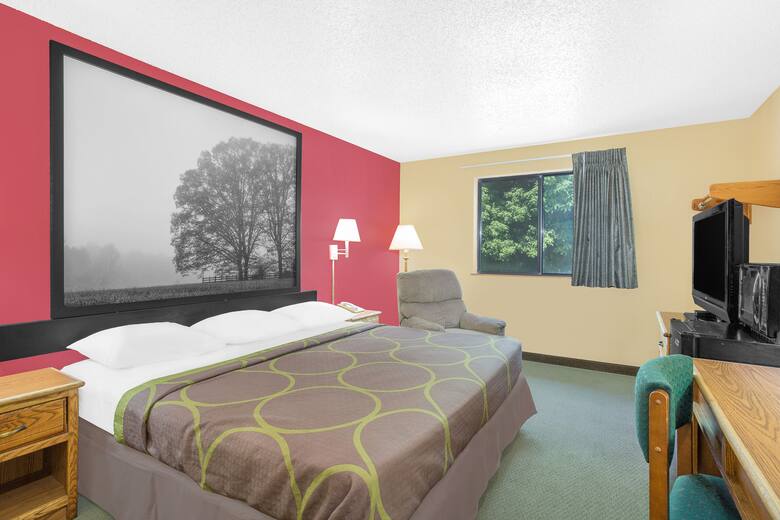 Guest room at the Super 8 Roanoke VA in Roanoke, Virginia