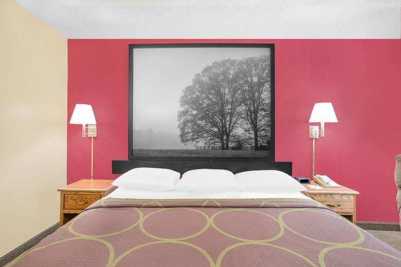 Guest room at the Super 8 Roanoke VA in Roanoke, Virginia