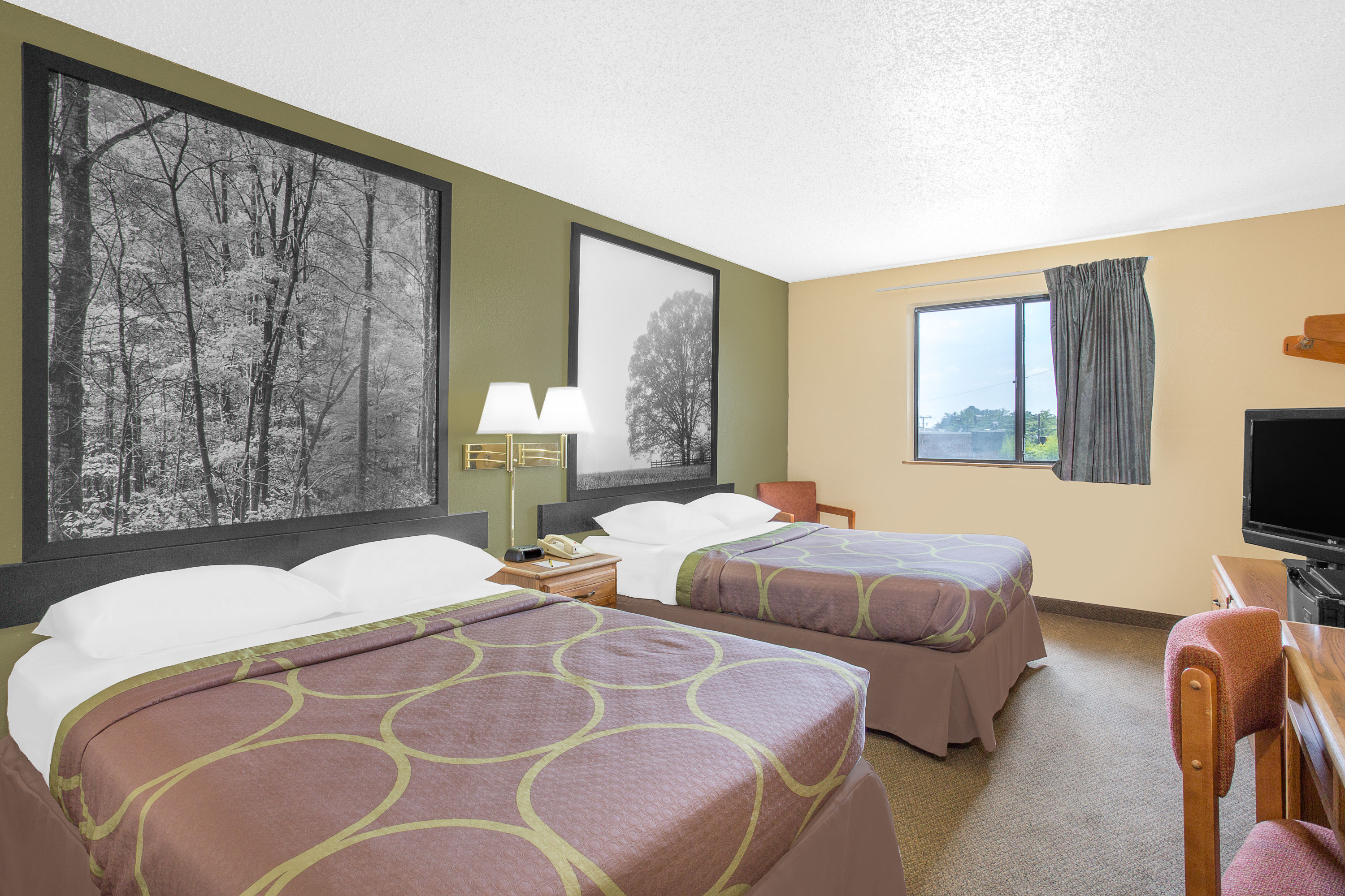 Guest room at the Super 8 by Wyndham Roanoke VA in Roanoke, Virginia
