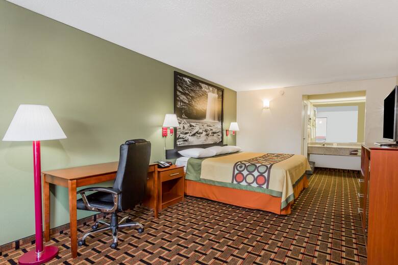 Guest room at the Super 8 Stafford in Stafford, Virginia