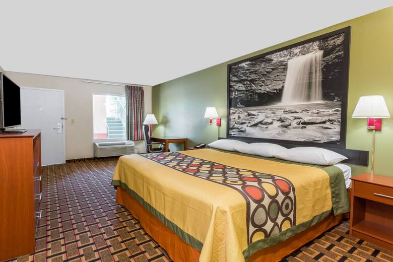 Guest room at the Super 8 Stafford in Stafford, Virginia