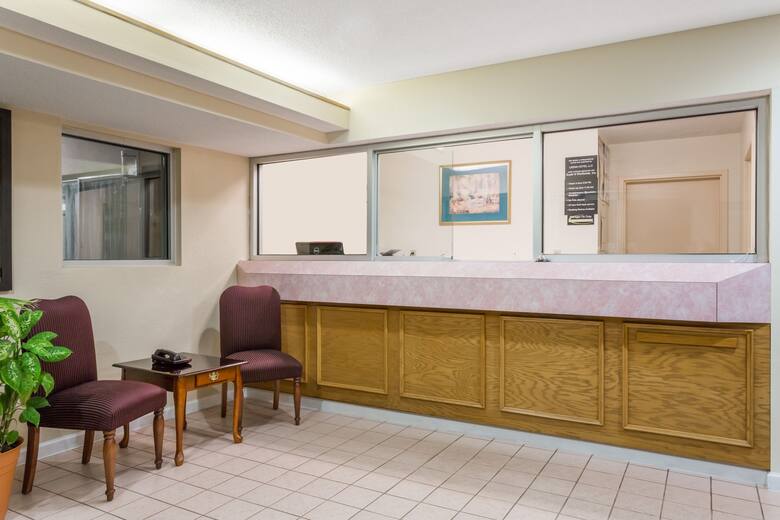 Super 8 Stafford hotel lobby in Stafford, Virginia