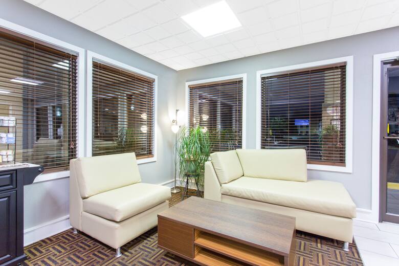 Super 8 Wytheville hotel lobby in Wytheville, Virginia