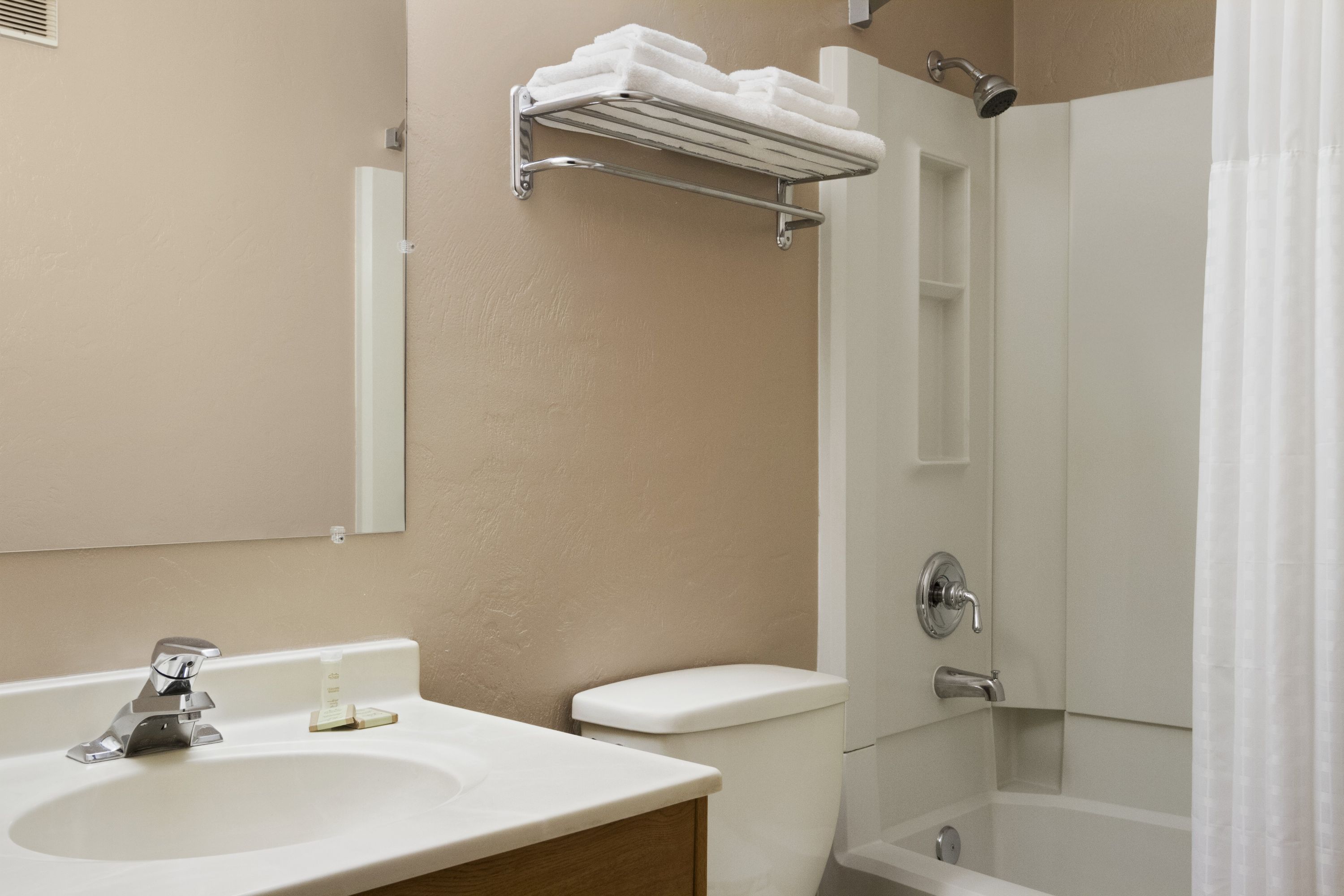 Guest room at the Super 8 by Wyndham Port Angeles at Olympic National Park in Port Angeles, Washington