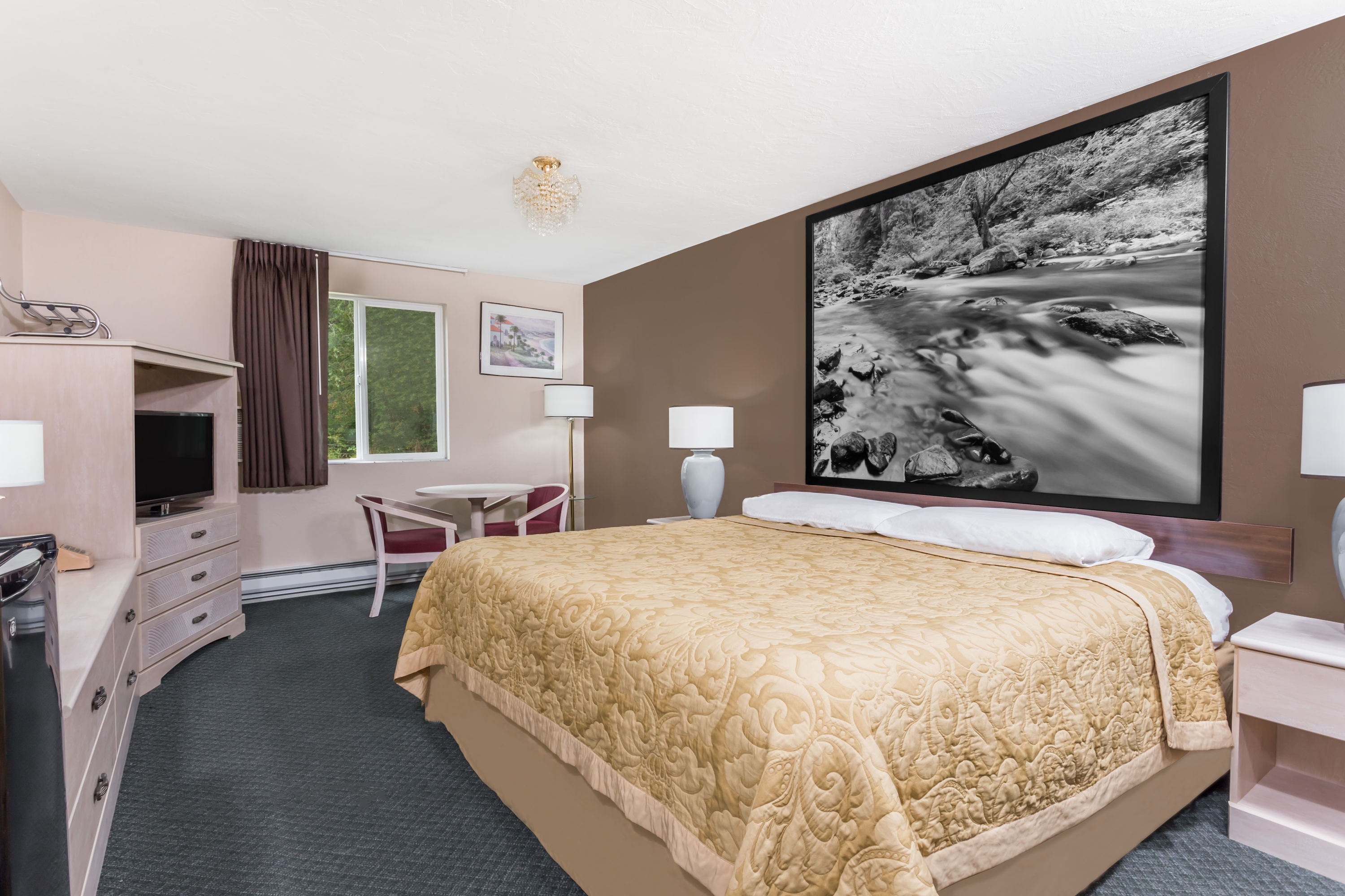 Guest room at the Super 8 by Wyndham Shelton in Shelton, Washington