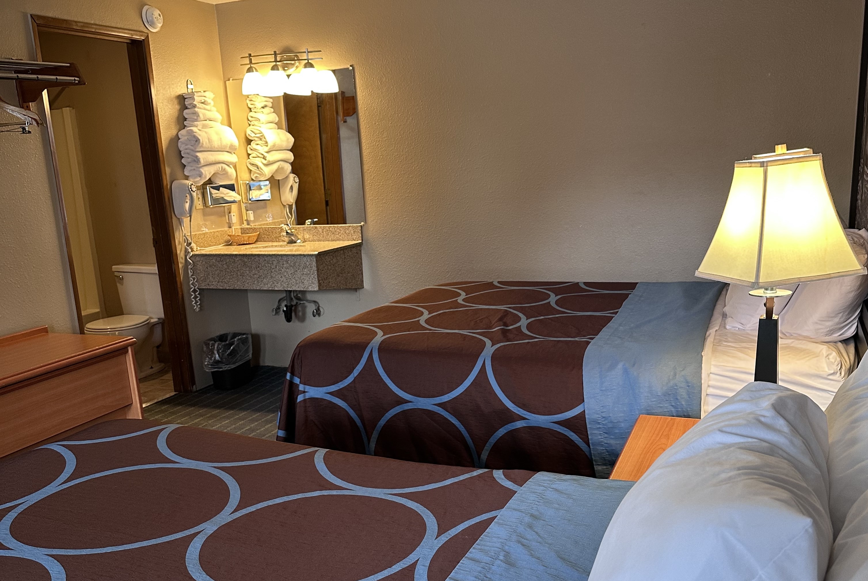 Guest room at the Super 8 by Wyndham Vancouver East in Vancouver, Washington