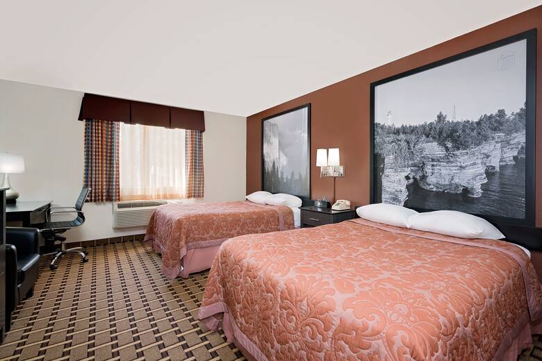 Guest room at the Super 8 Ashland in Ashland, Wisconsin