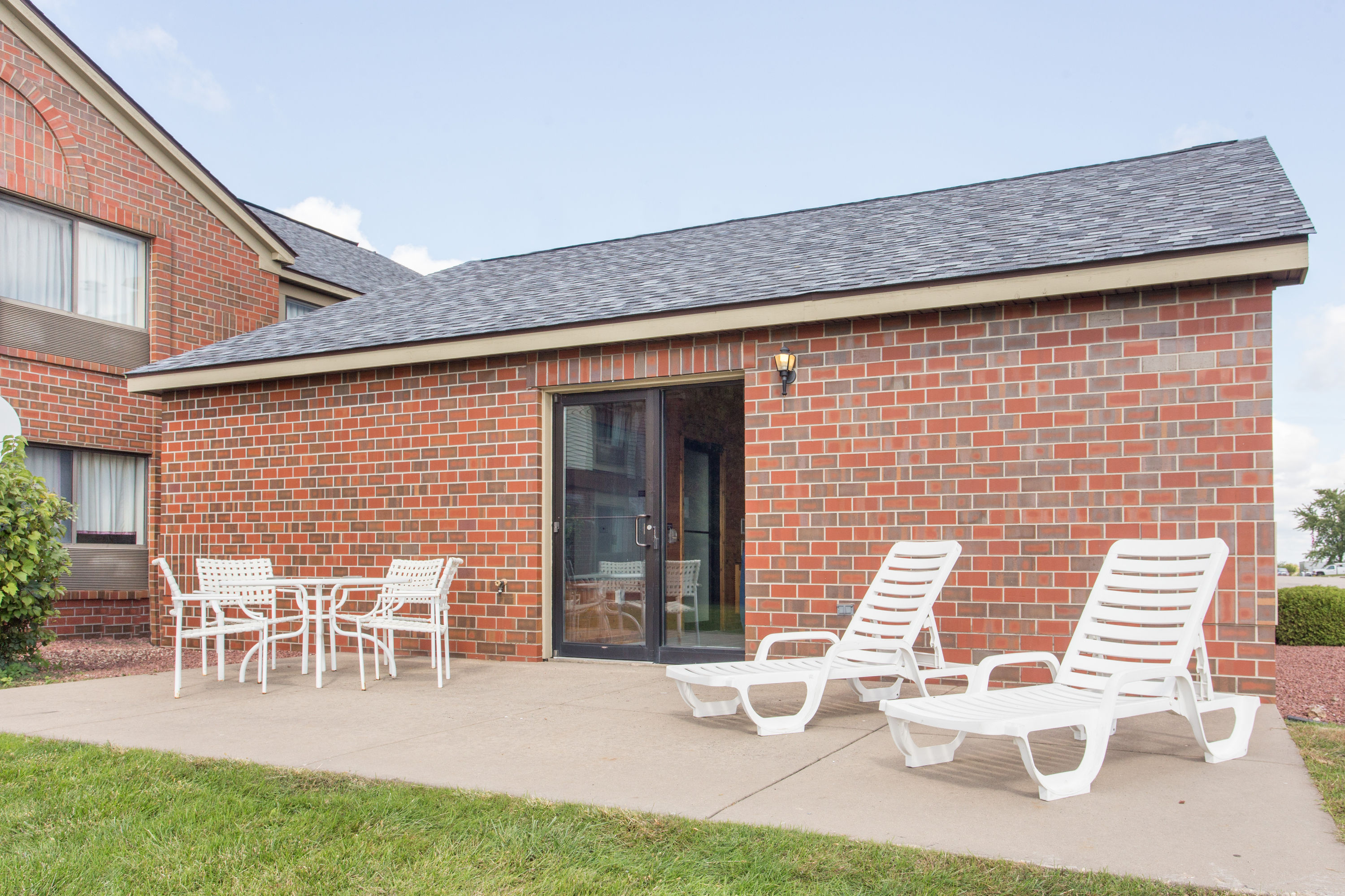 Courtyard at Super 8 by Wyndham Dodgeville in Dodgeville, Wisconsin