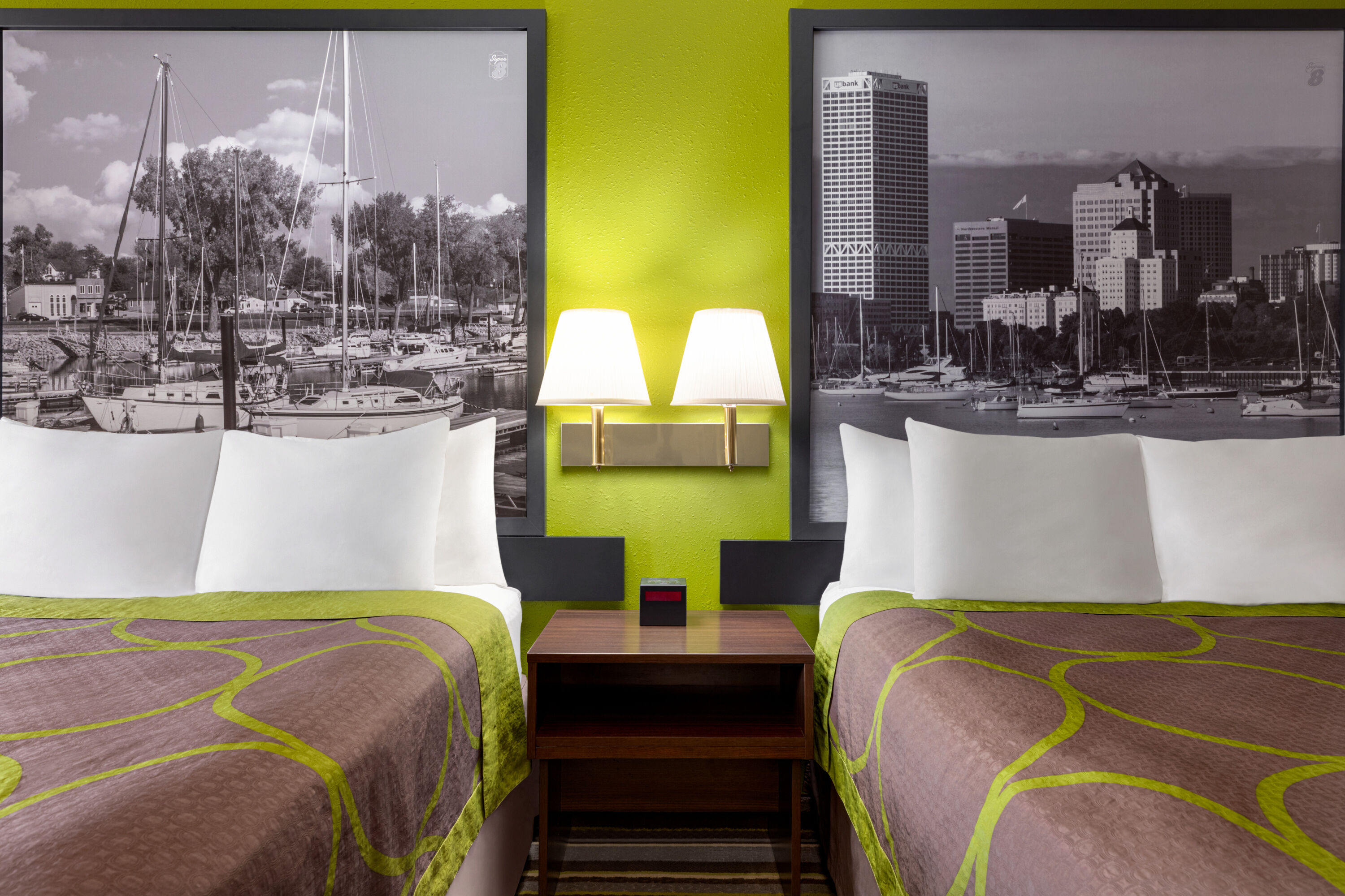 Guest room at the Super 8 by Wyndham Germantown/Milwaukee in Germantown, Wisconsin