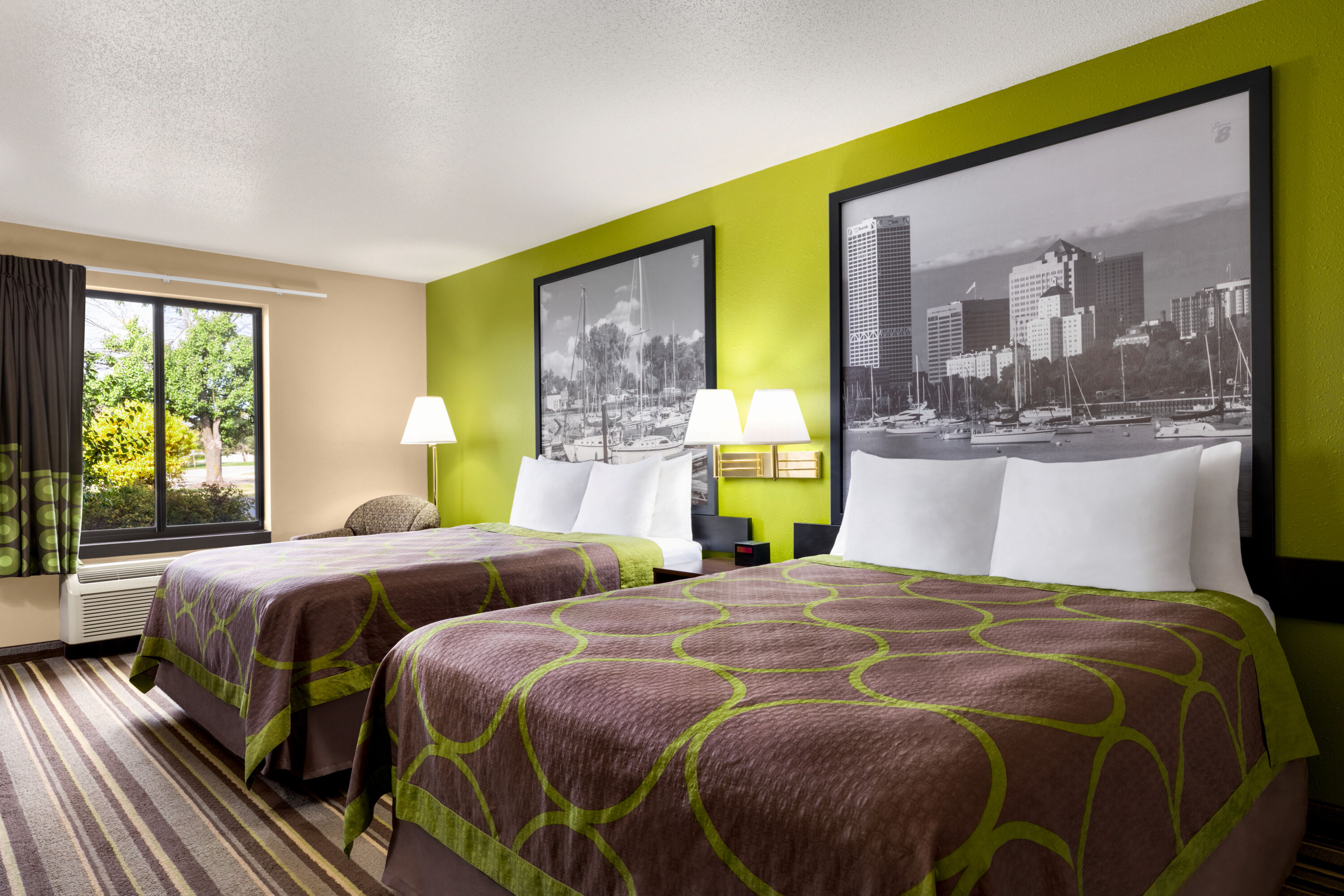 Guest room at the Super 8 by Wyndham Germantown/Milwaukee in Germantown, Wisconsin