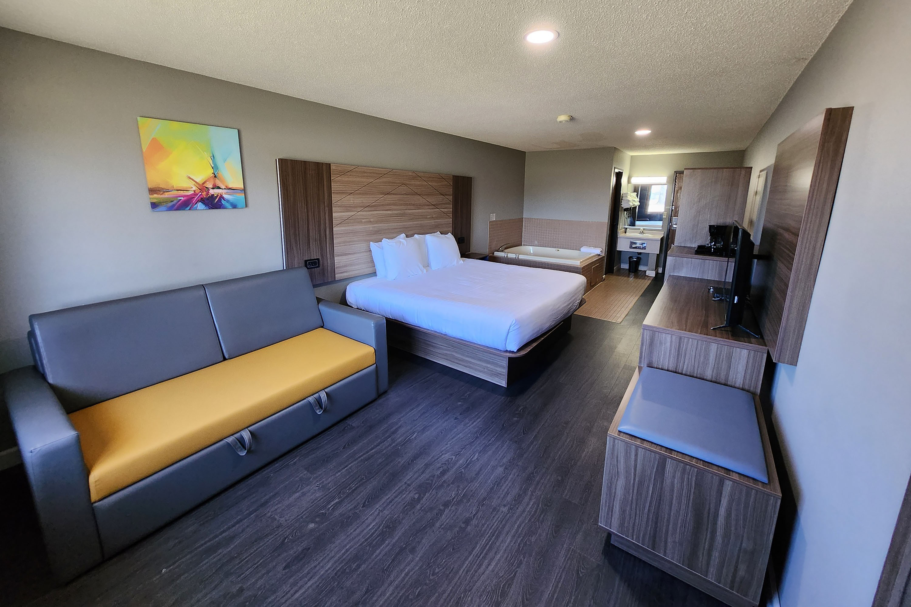 Guest room at the Super 8 by Wyndham Hayward WI in Hayward, Wisconsin