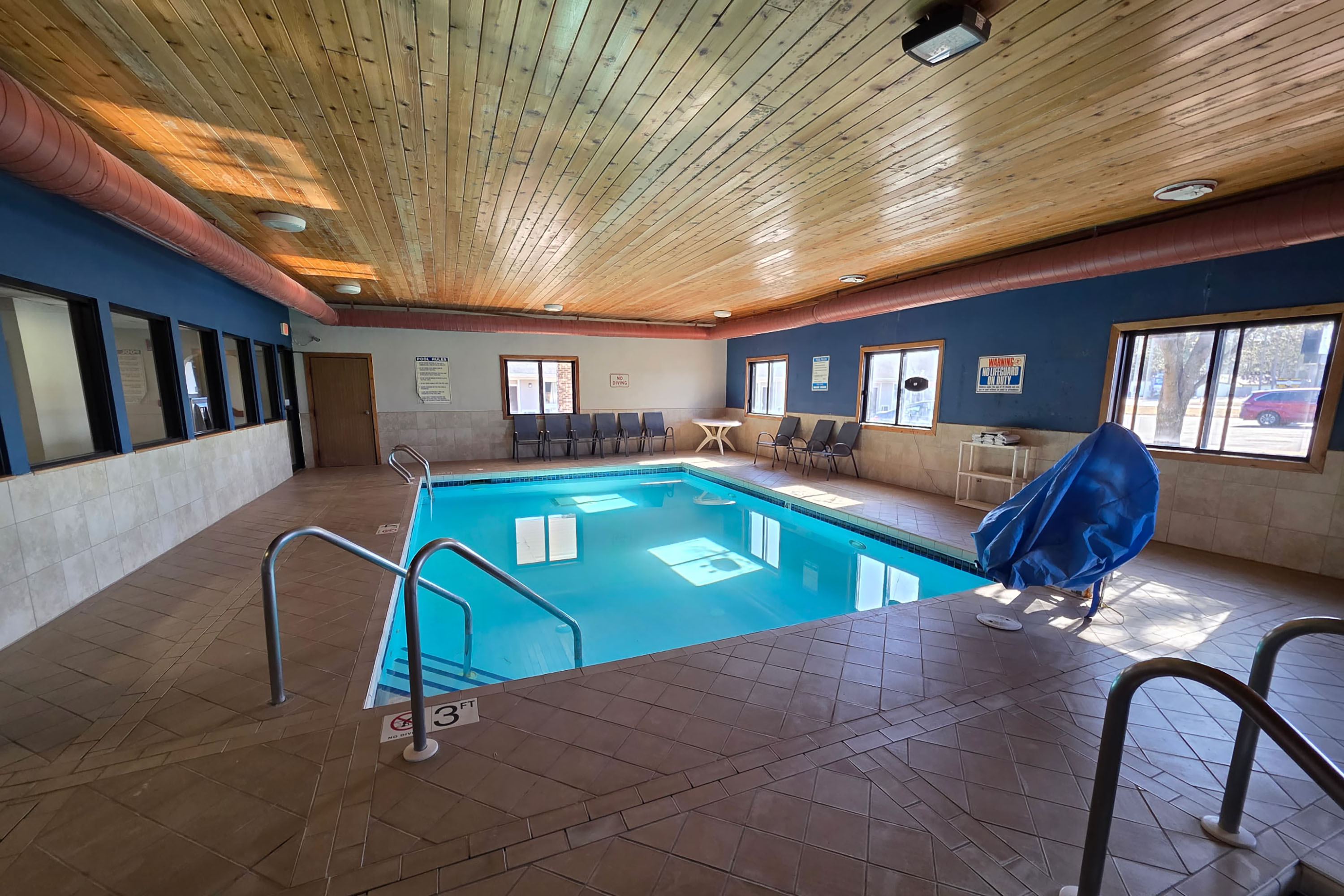 Indoor pool at the Super 8 by Wyndham Hayward WI in Hayward, Wisconsin