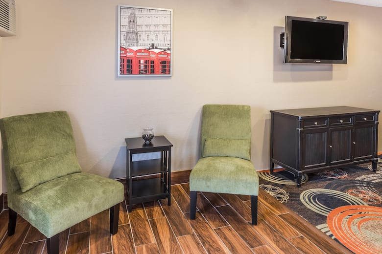 Super 8 Janesville hotel lobby in Janesville, Wisconsin