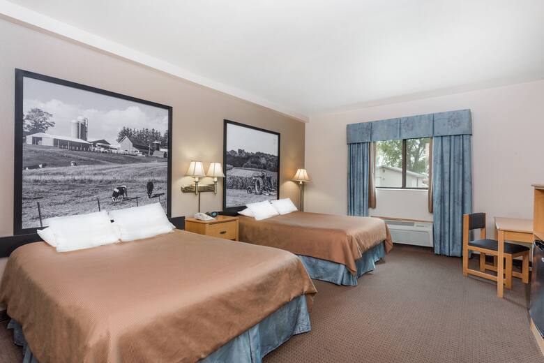 Guest room at the Super 8 Monroe WI in Monroe, Wisconsin