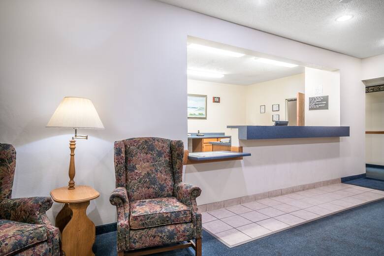 Super 8 Neillsville WI hotel lobby in Neillsville, Wisconsin