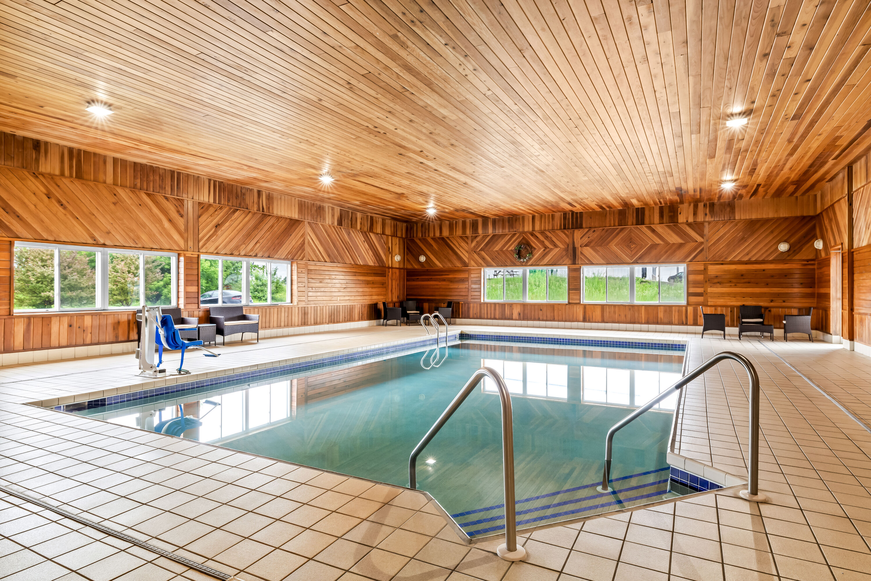 Indoor pool at the Super 8 by Wyndham Osseo WI in Osseo, Wisconsin
