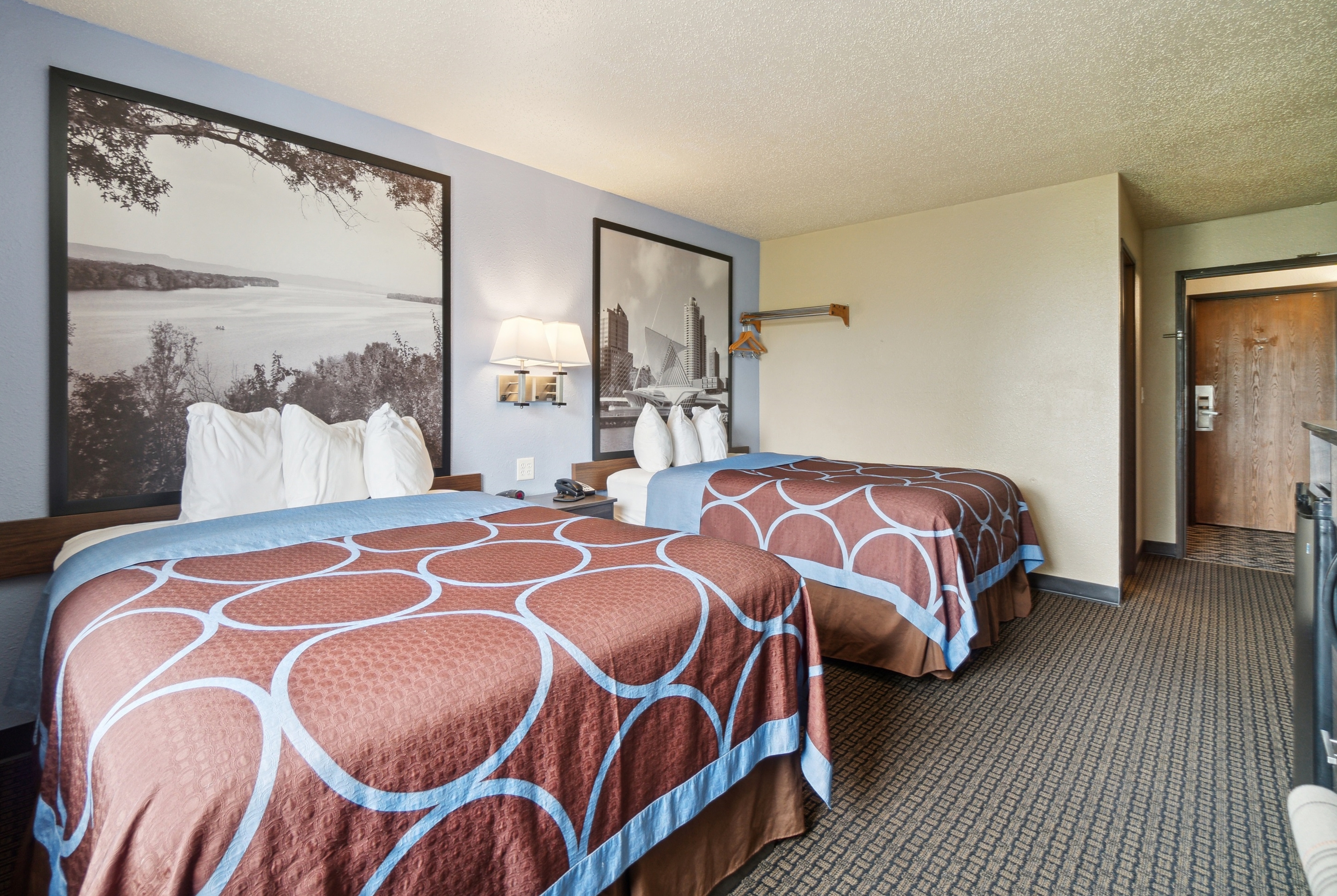 Guest room at the Super 8 by Wyndham Kenosha/Pleasant Prairie in Pleasant Prairie, Wisconsin