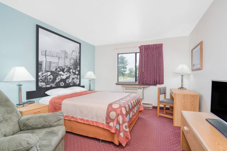 Guest room at the Super 8 Tomah Wisconsin in Tomah, Wisconsin